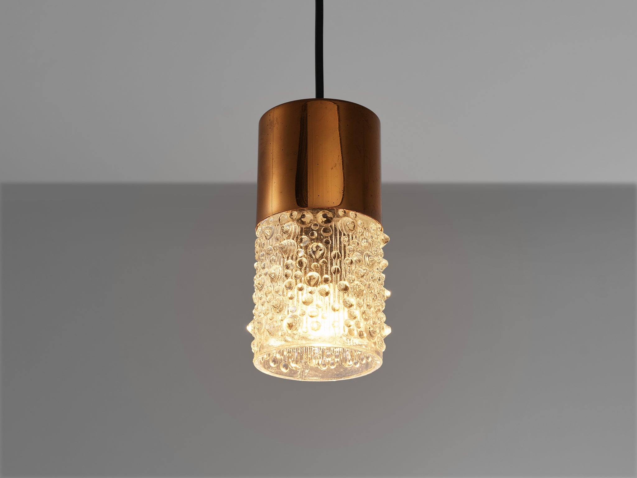 Small Pendants in Copper and Moulded Glass lighting Morentz