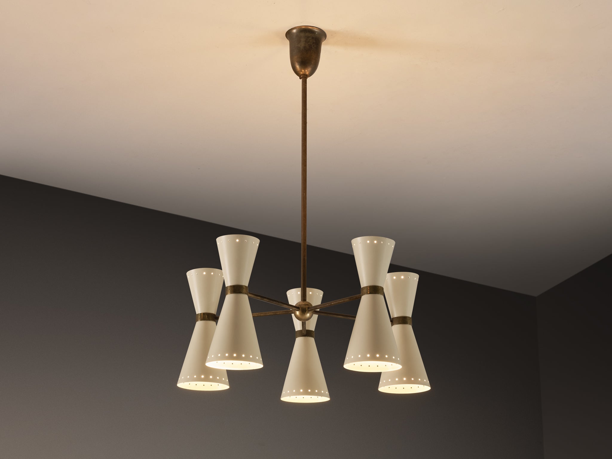 Italian Mid-Century Modern Chandelier Lighting Morentz