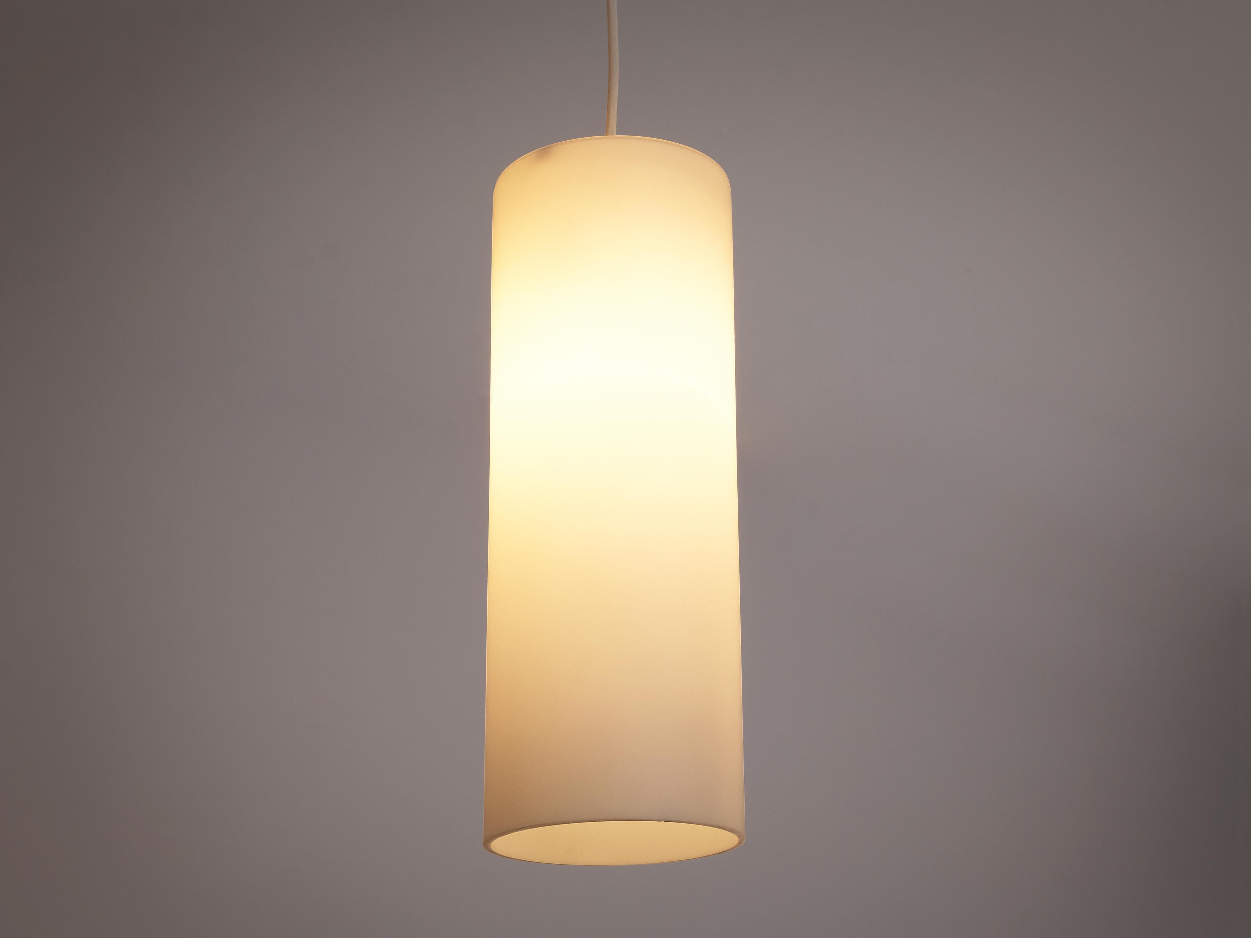 Cylindrical Pendant Lamps in Matted Glass lighting Morentz