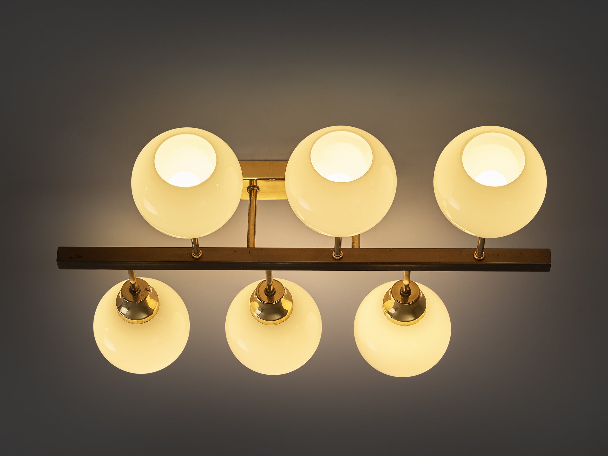 Sputnik Chandelier with in Glass and Brass Lighting Morentz