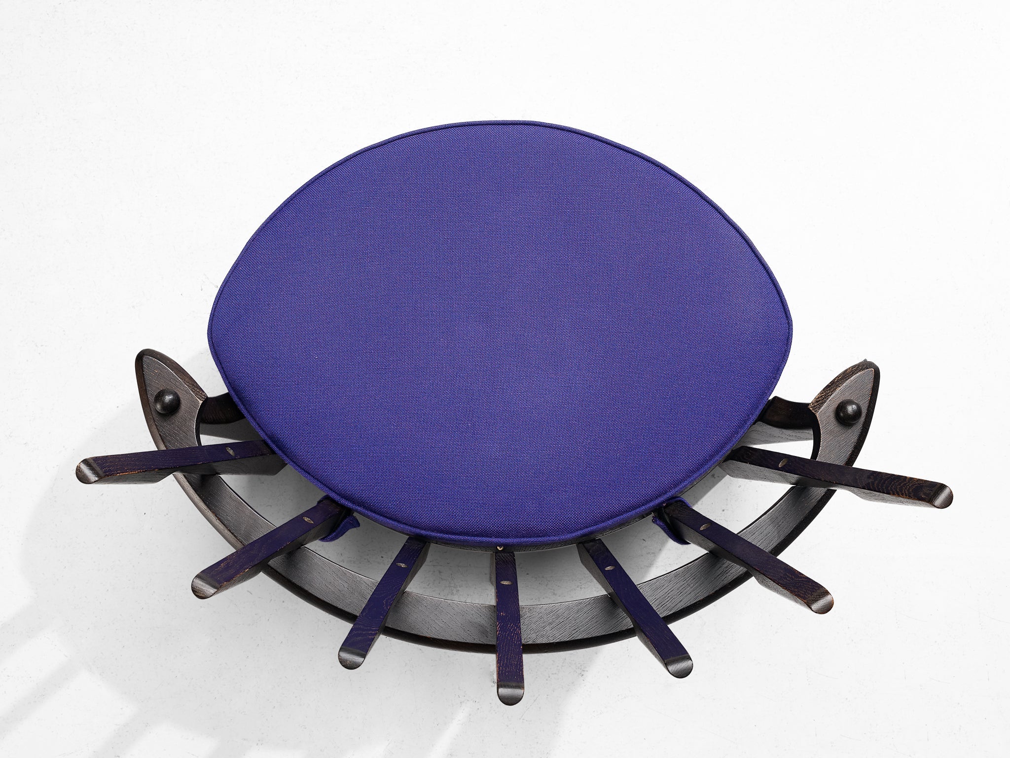 Guillerme & Chambron 'Tricoteuse' Lounge Chair in Black Lacquered Oak seating Morentz