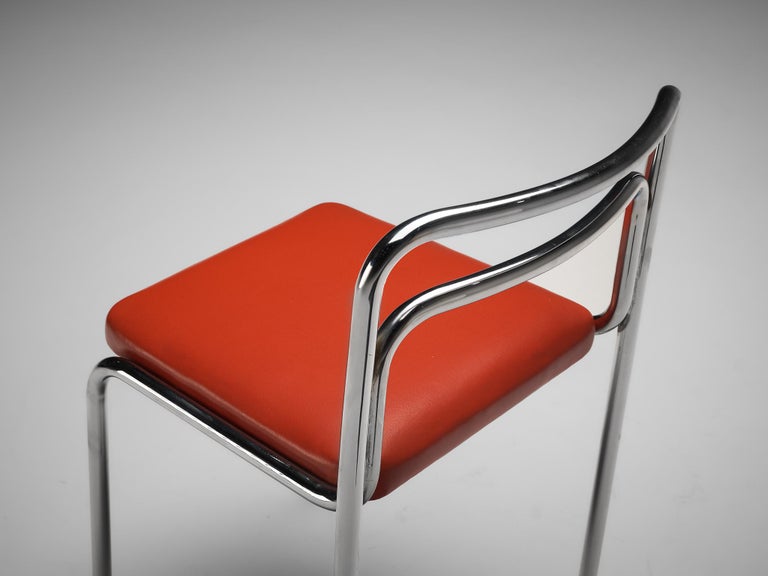 Vittorio Parigi & Nanni Prina for Molteni Desk Chair 'Orix' in Red Leatherette