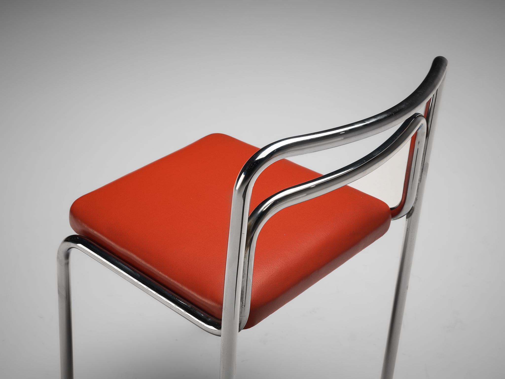 Vittorio Parigi & Nanni Prina for Molteni Desk Chair 'Orix' in Red Leatherette seating Morentz