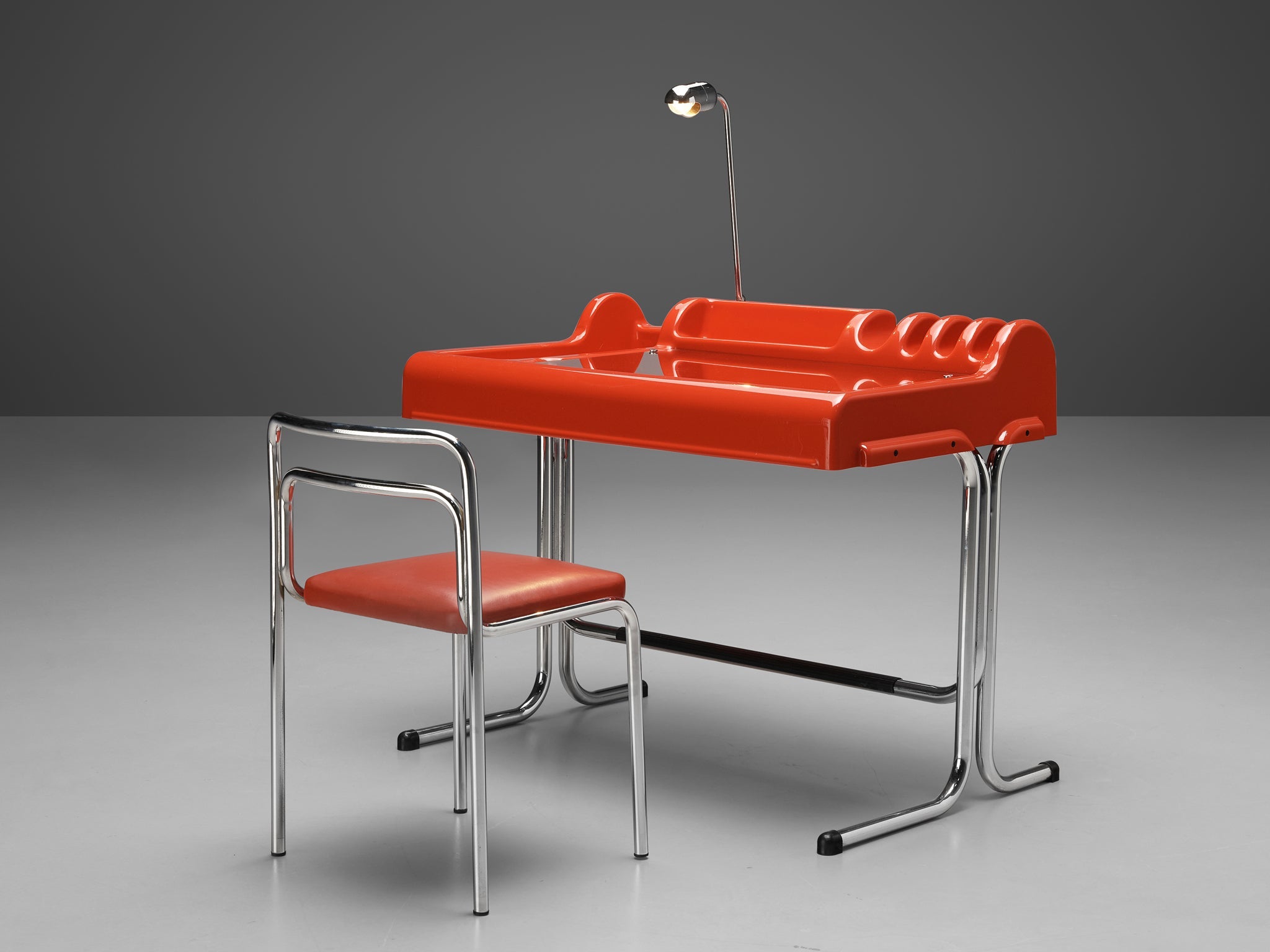 Vittorio Parigi & Nanni Prina for Molteni Desk Chair 'Orix' in Red Leatherette seating Morentz