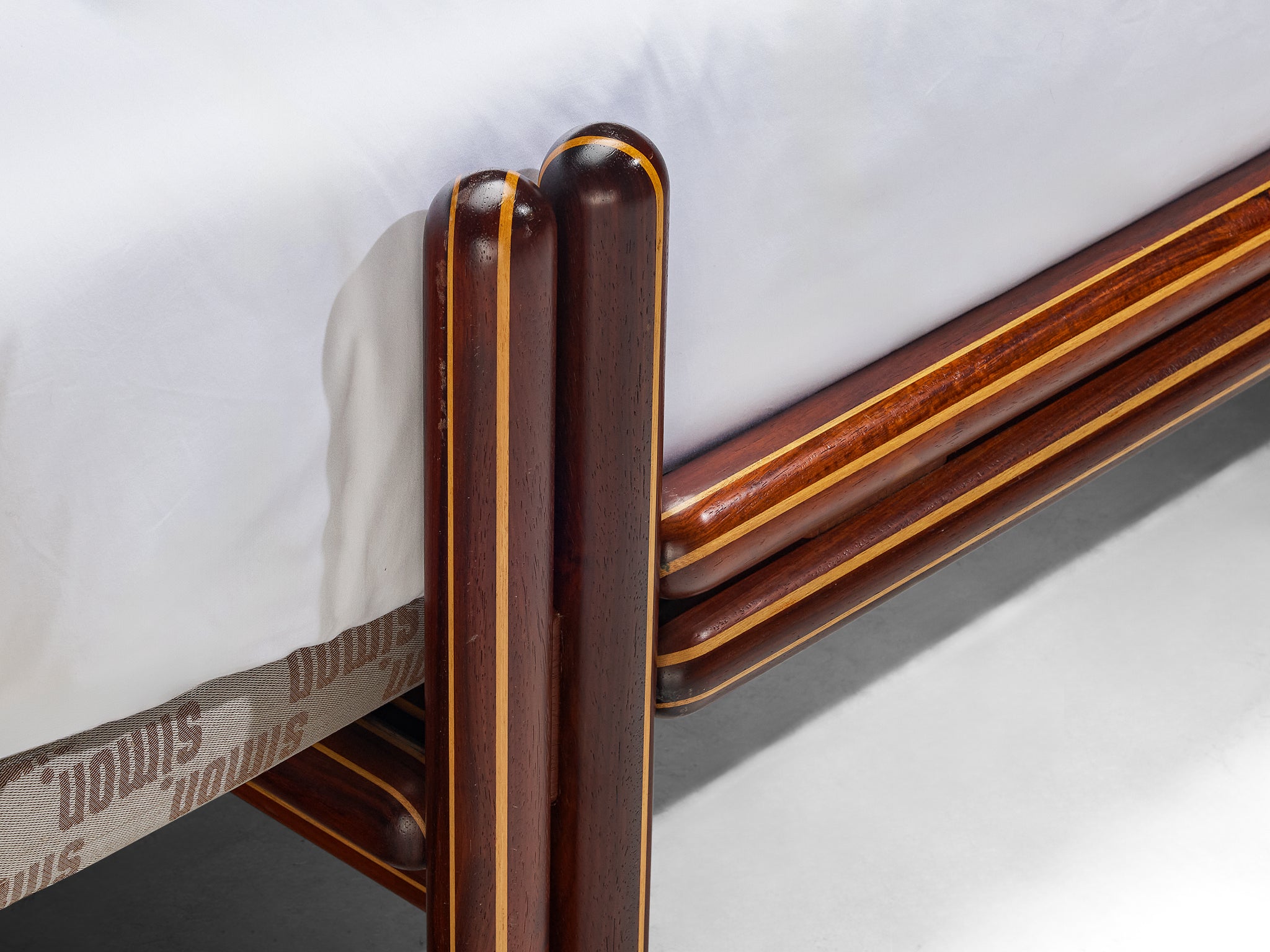 Carlo Scarpa for Simon Gavina 'Toledo' Single Bed in Padouk and Leather More Furniture and Collectibles Morentz