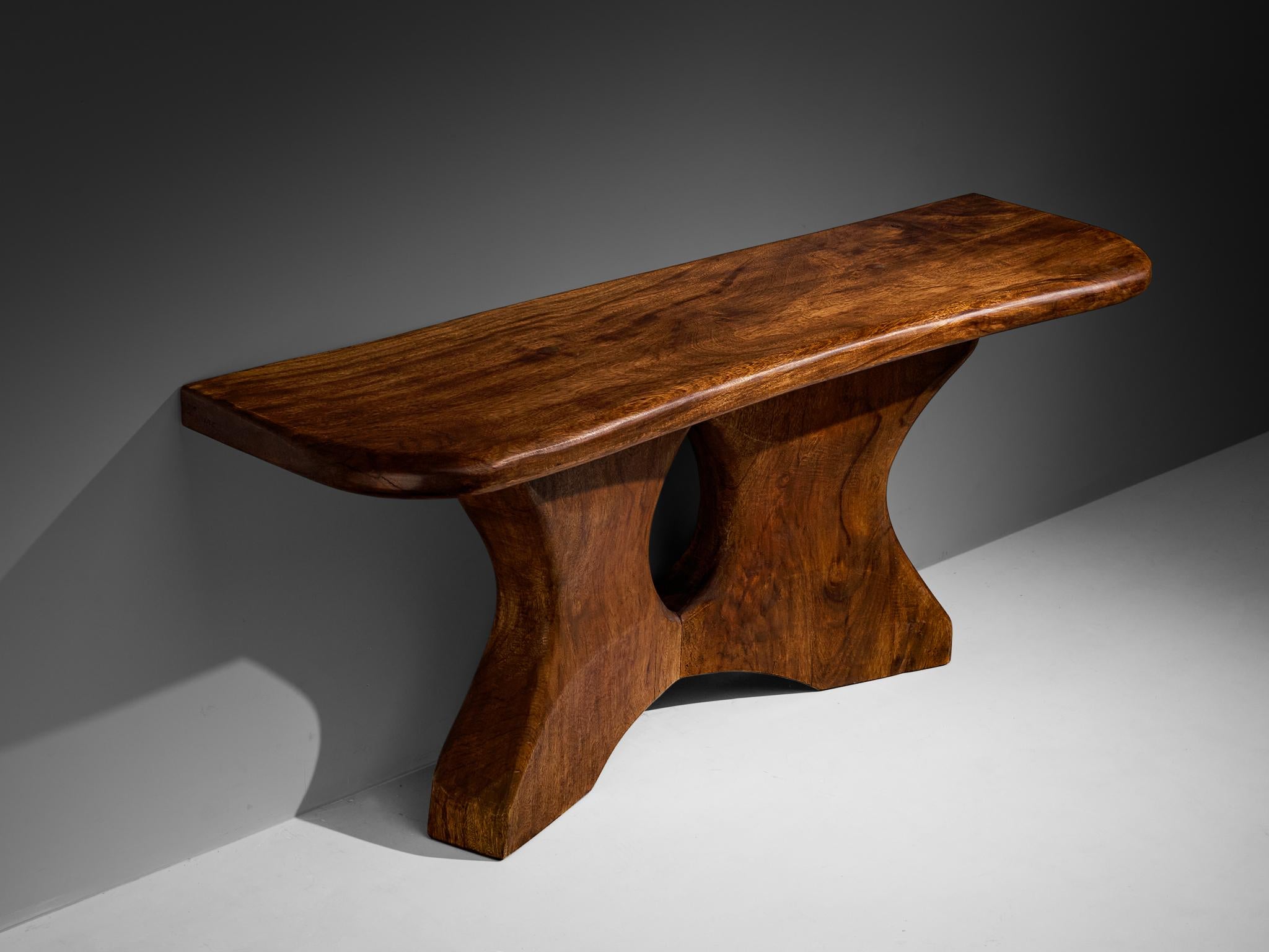 José Zanine Caldas Large Hand-Carved Console in Brazilian Hardwood tables Morentz