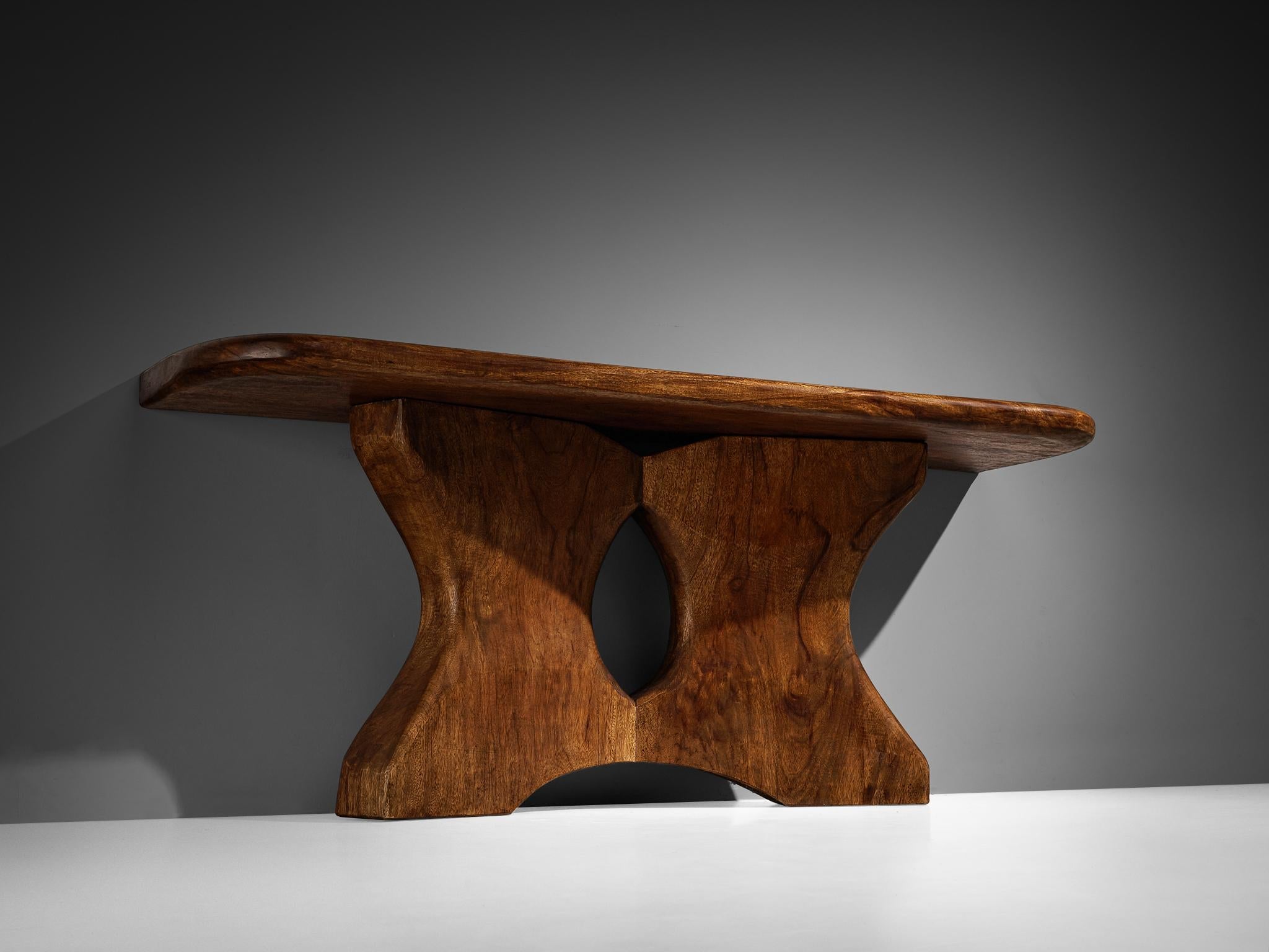 José Zanine Caldas Large Hand-Carved Console in Brazilian Hardwood tables Morentz