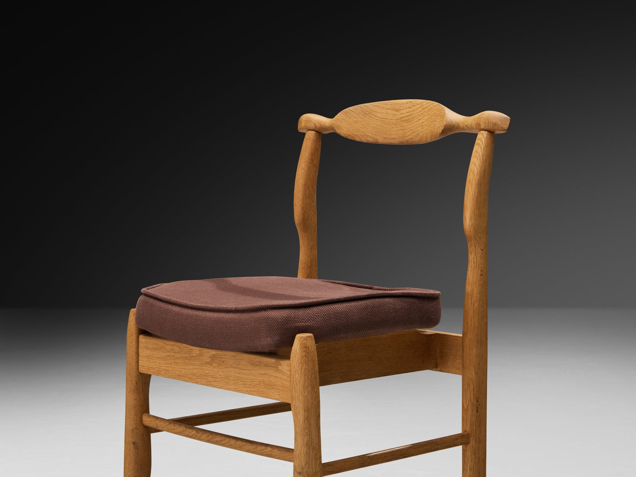 Guillerme & Chambron Pair of 'Fumay' Dining Chairs in Solid Oak Seating Morentz