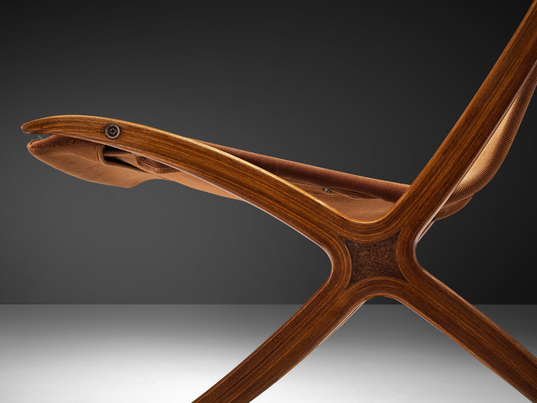 Peter Hvidt & Orla Molgaard Nielsen 'X' Chair in Cognac Brown Canvas