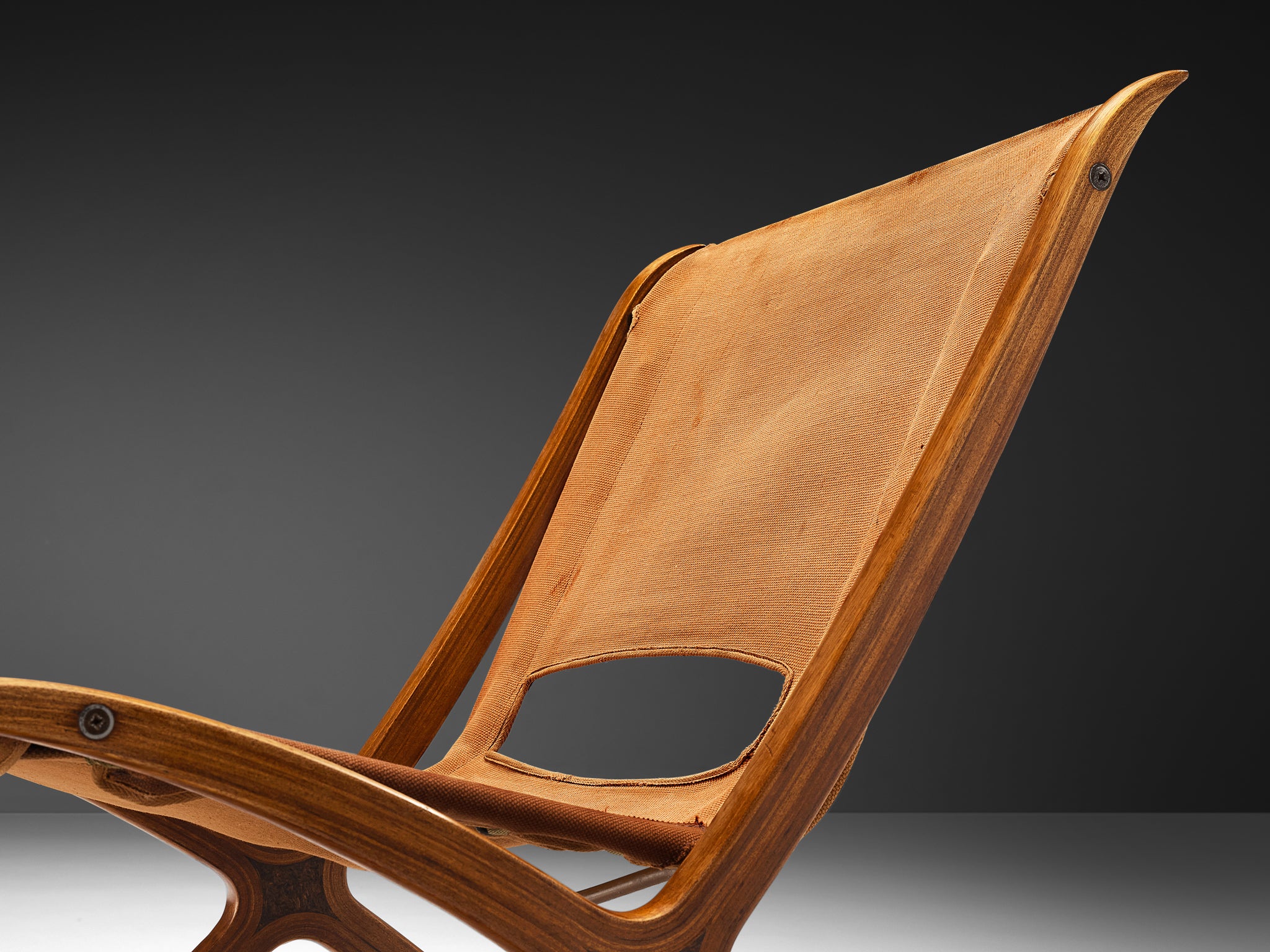 Peter Hvidt & Orla Molgaard Nielsen 'X' Chair in Cognac Brown Canvas