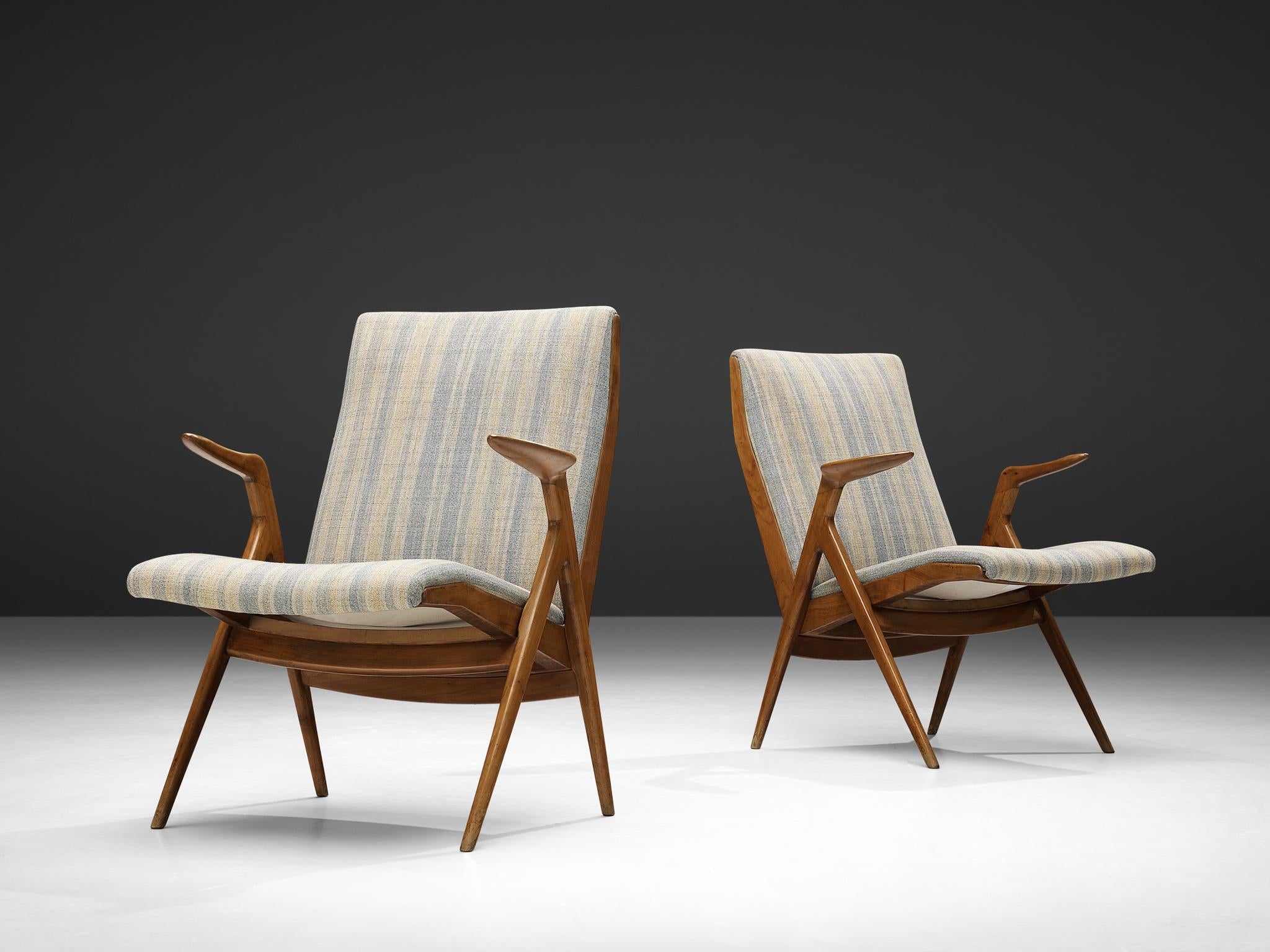 Pair of Taichiro Nakay Armchairs in Cherry Wood seating Morentz