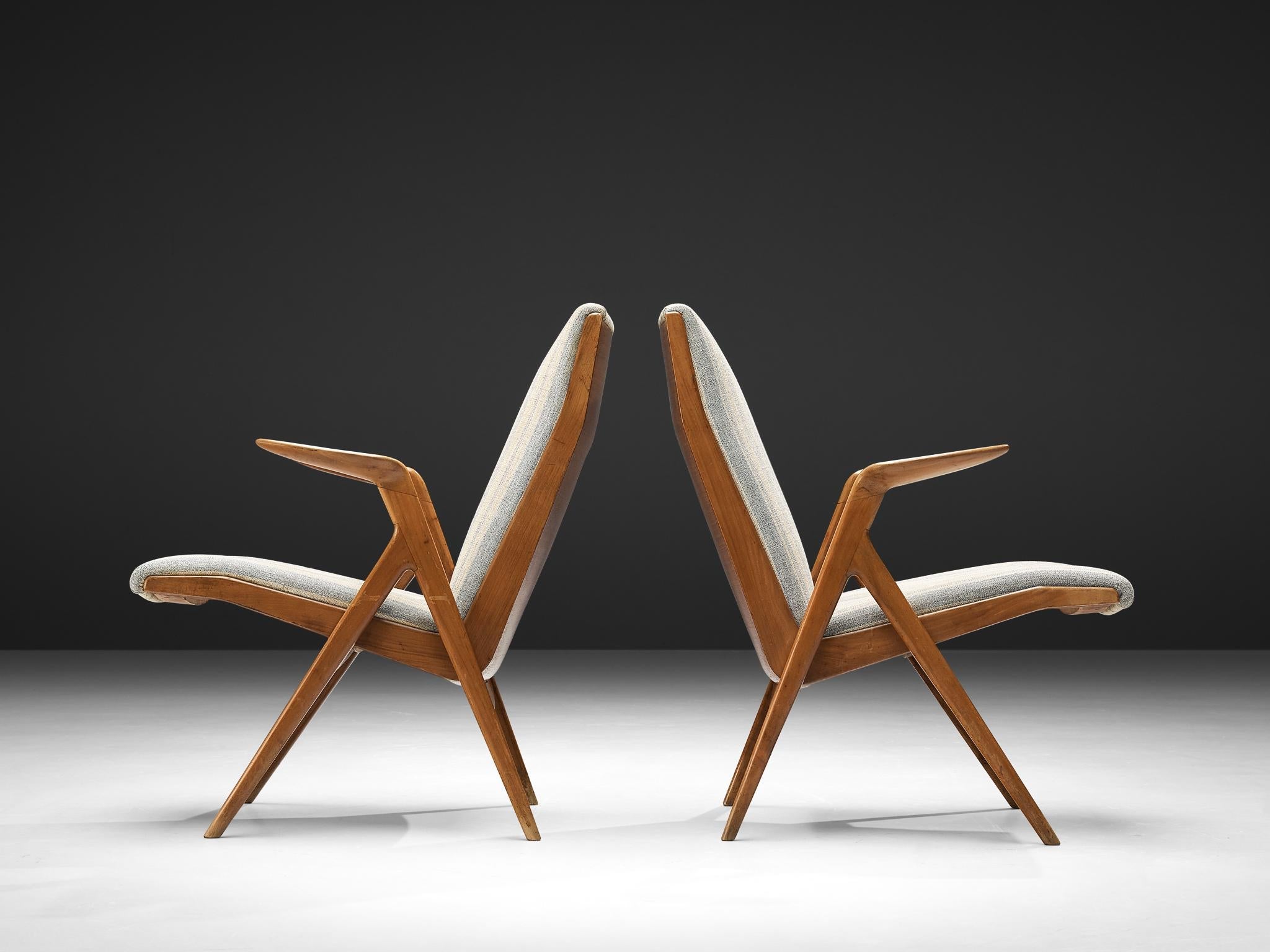 Pair of Taichiro Nakay Armchairs in Cherry Wood seating Morentz