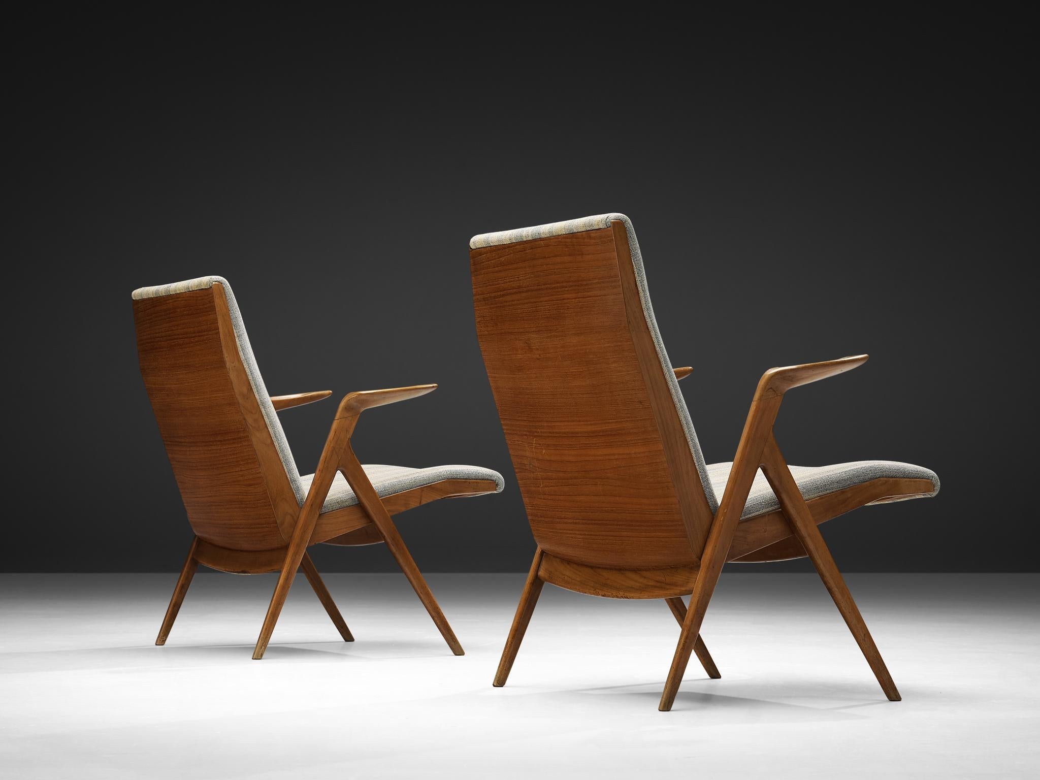 Pair of Taichiro Nakay Armchairs in Cherry Wood seating Morentz