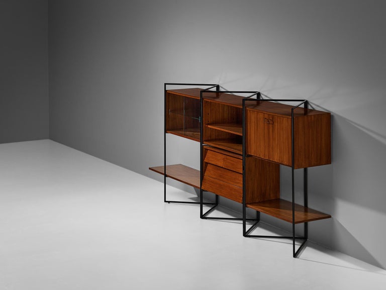 Taichiro Nakai for La Permanente Mobili Adjustable Wall Cabinet in Teak