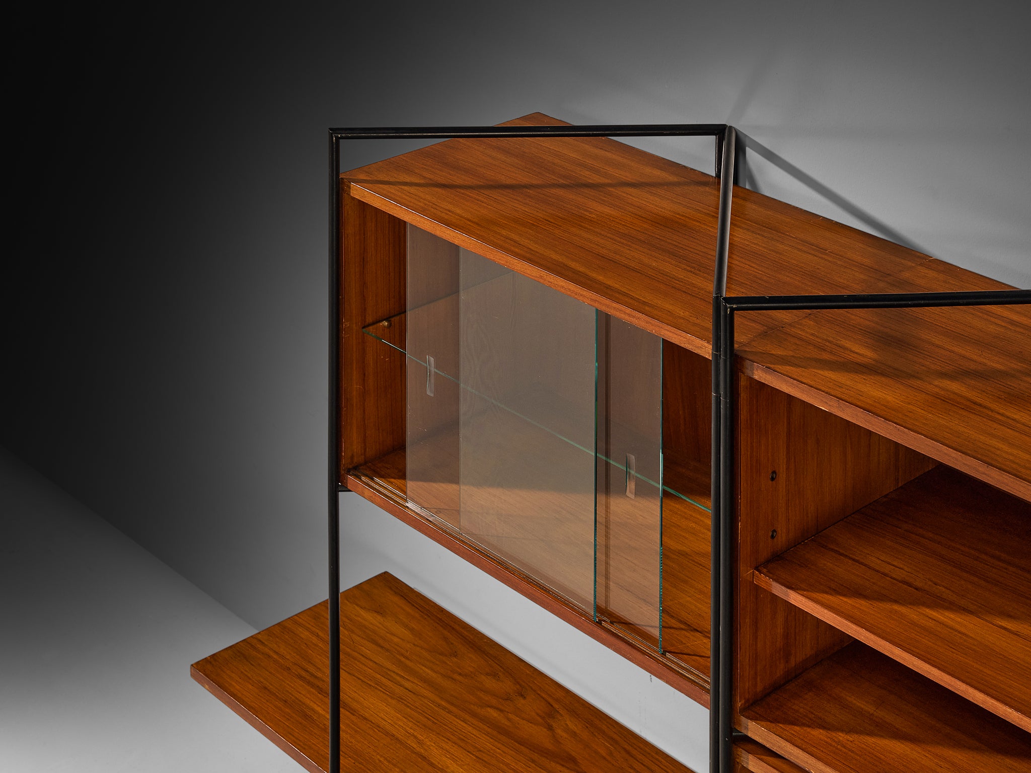 Taichiro Nakai for La Permanente Mobili Adjustable Wall Cabinet in Teak Case pieces and storage cabinets Morentz