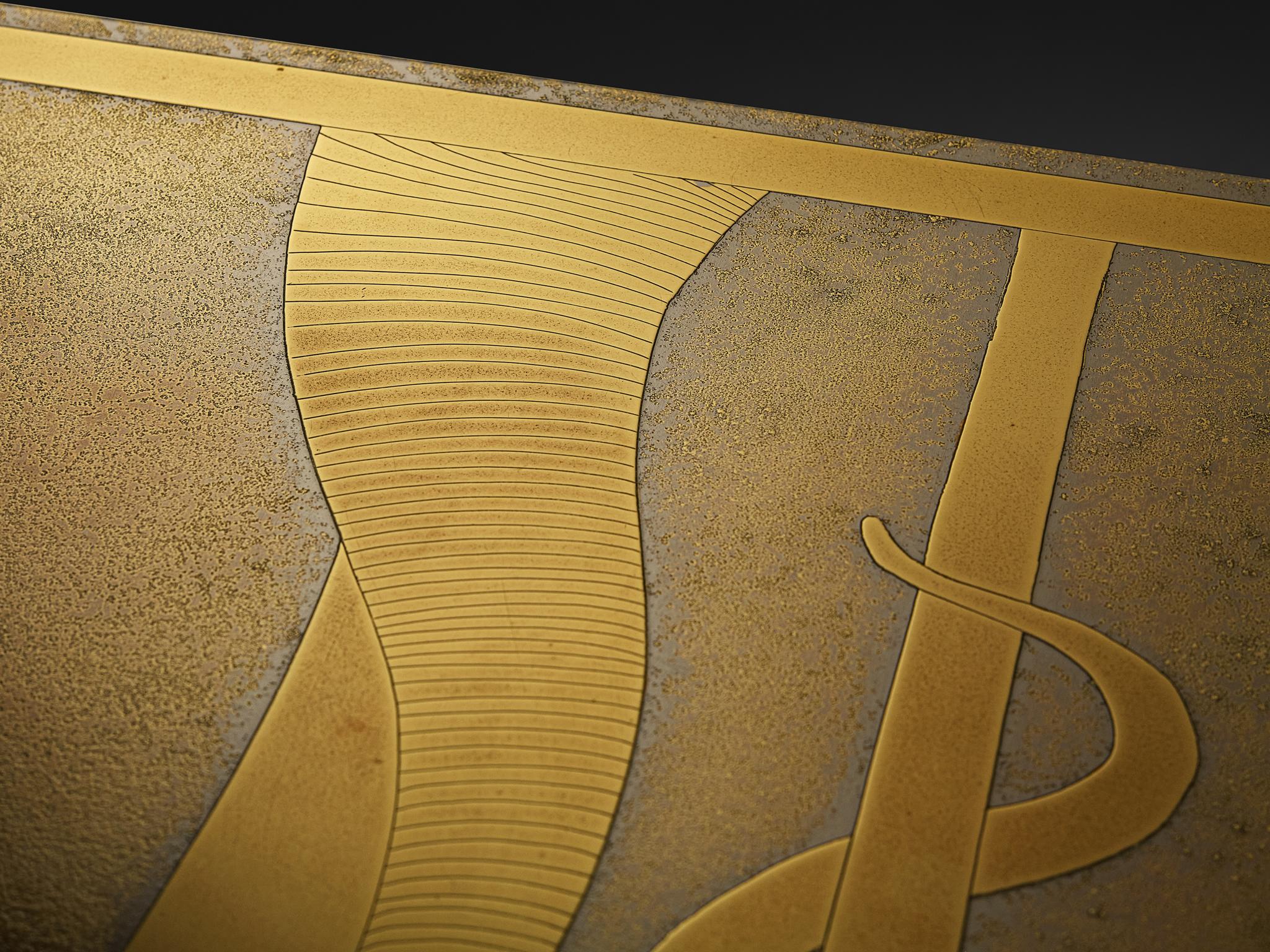 Christian Krekels Signed Coffee Table in Brass and Wengé tables Morentz