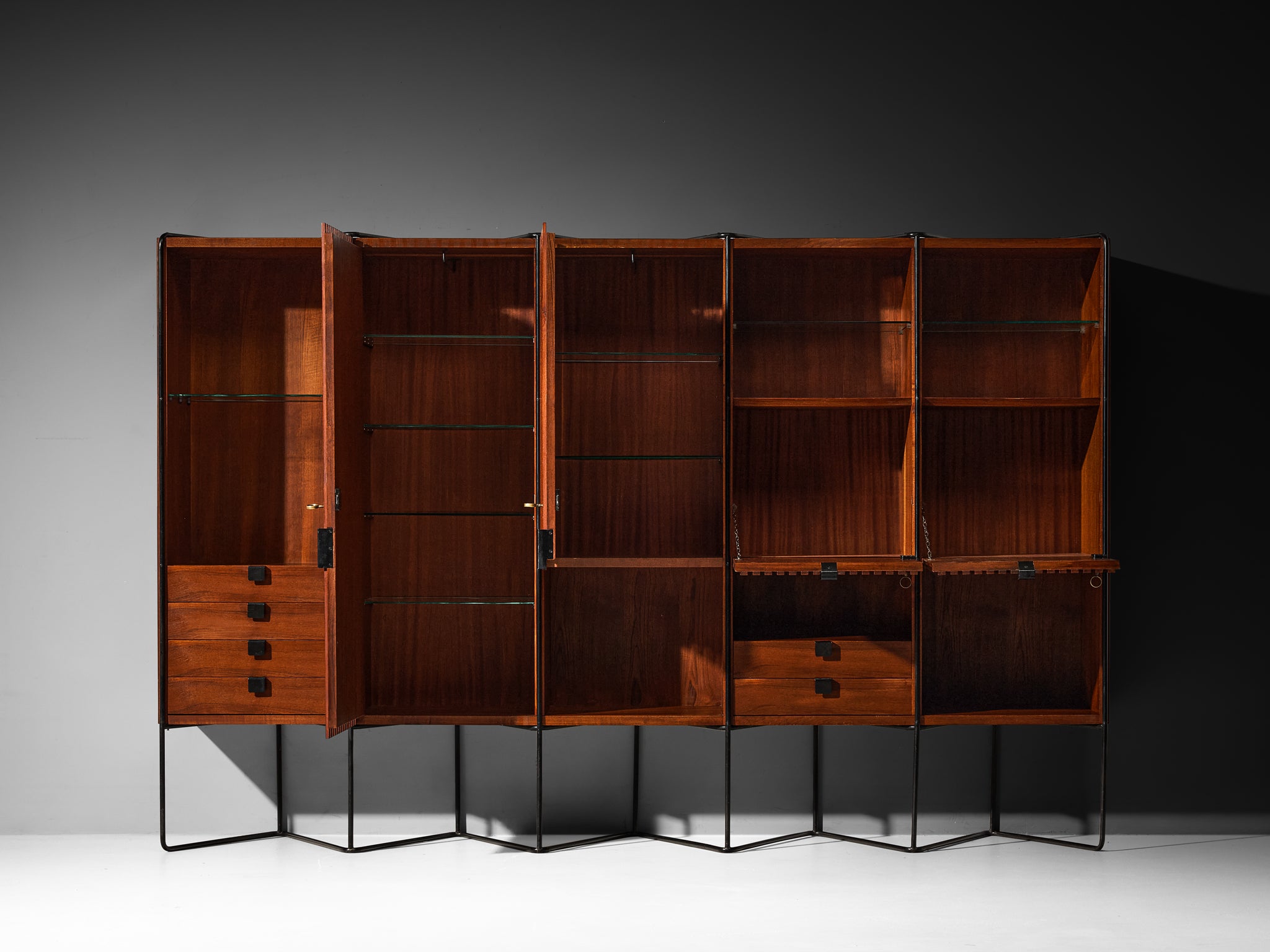 Taichiro Nakai for La Permanente Mobili Wall Cabinet in Maple and Mahogany Case pieces and storage cabinets Morentz