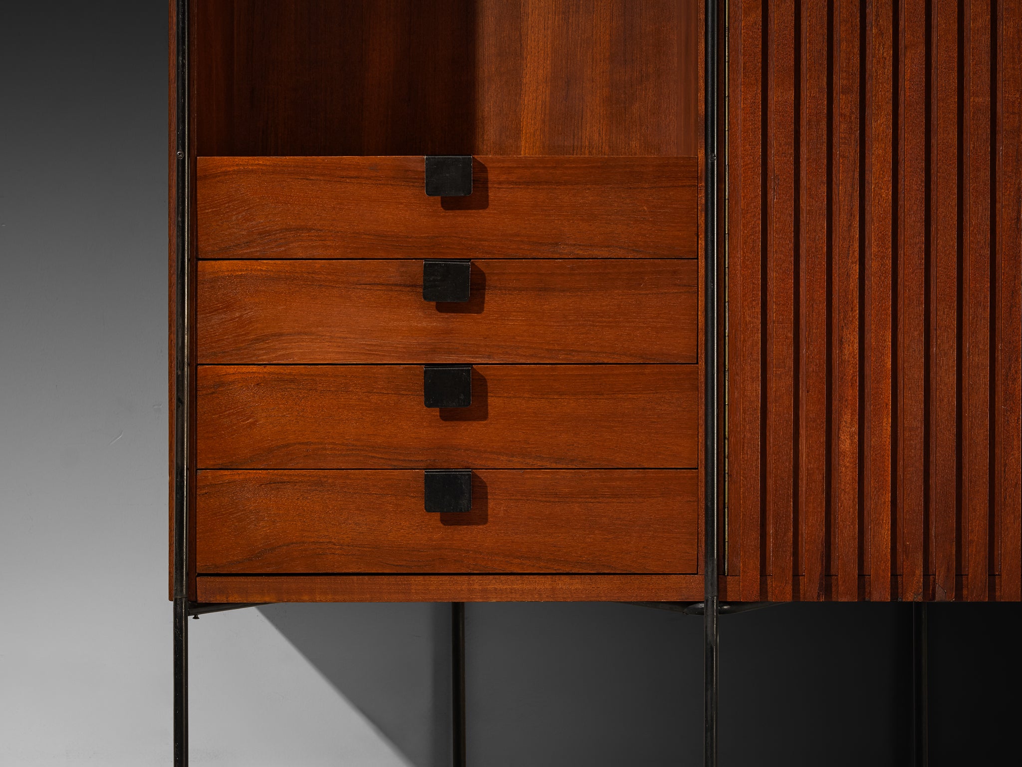 Taichiro Nakai for La Permanente Mobili Wall Cabinet in Maple and Mahogany Case pieces and storage cabinets Morentz