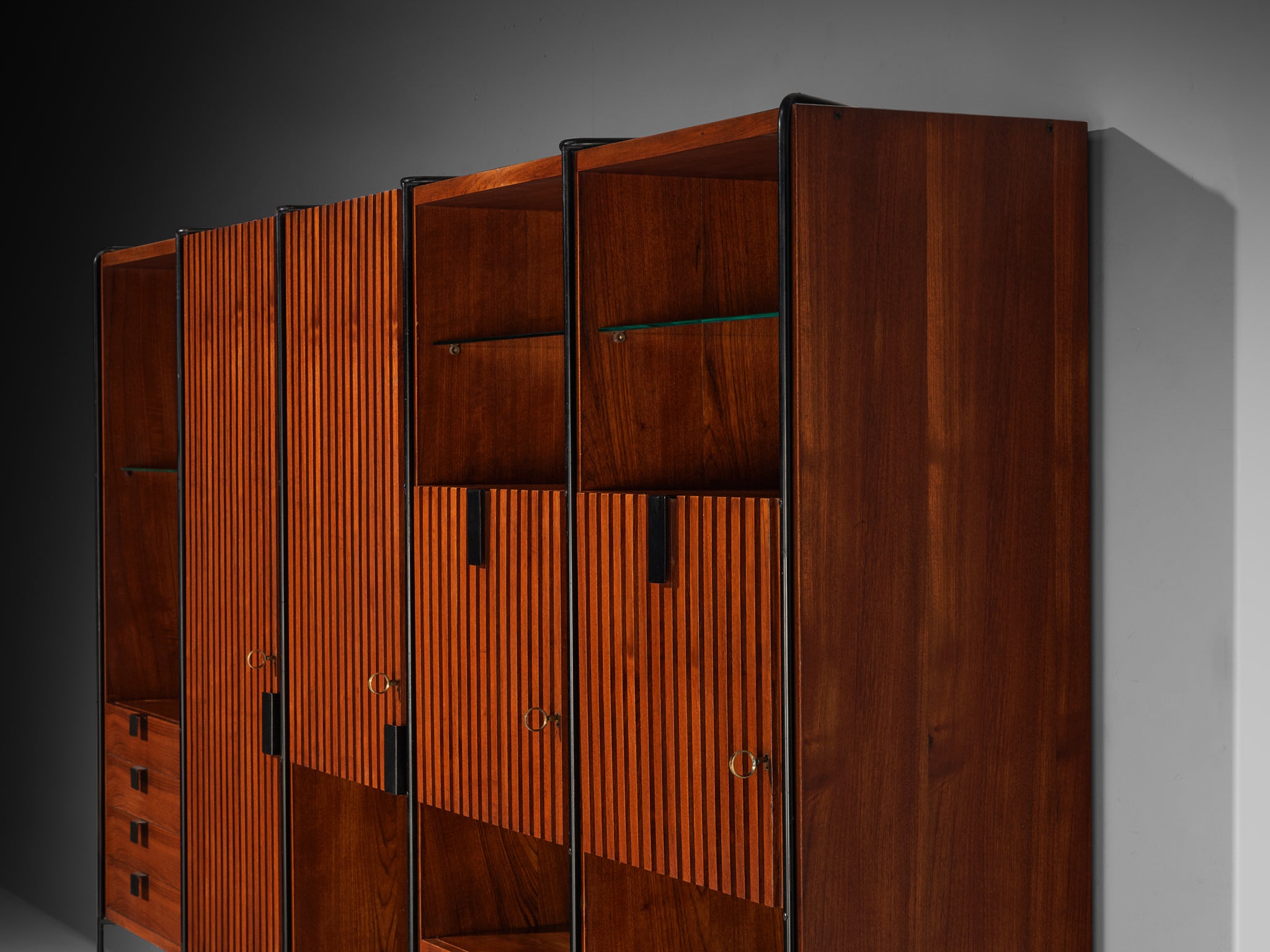 Taichiro Nakai for La Permanente Mobili Wall Cabinet in Maple and Mahogany Case pieces and storage cabinets Morentz