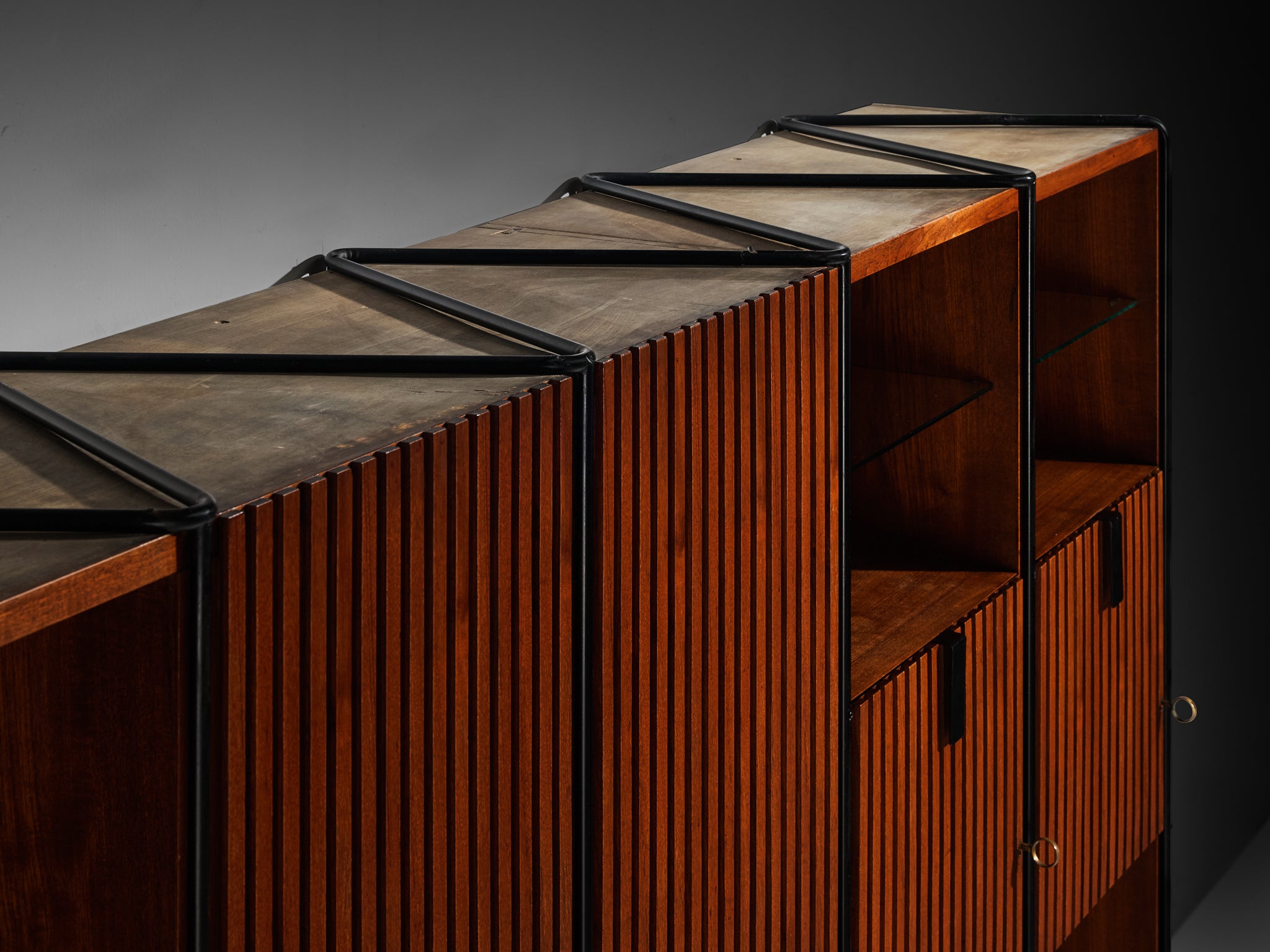 Taichiro Nakai for La Permanente Mobili Wall Cabinet in Maple and Mahogany Case pieces and storage cabinets Morentz