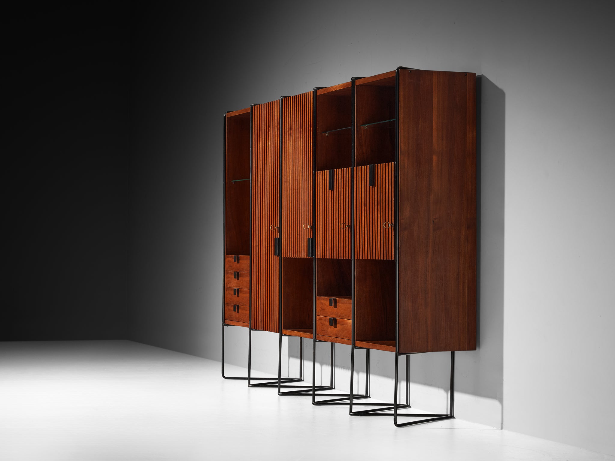 Taichiro Nakai for La Permanente Mobili Wall Cabinet in Maple and Mahogany Case pieces and storage cabinets Morentz