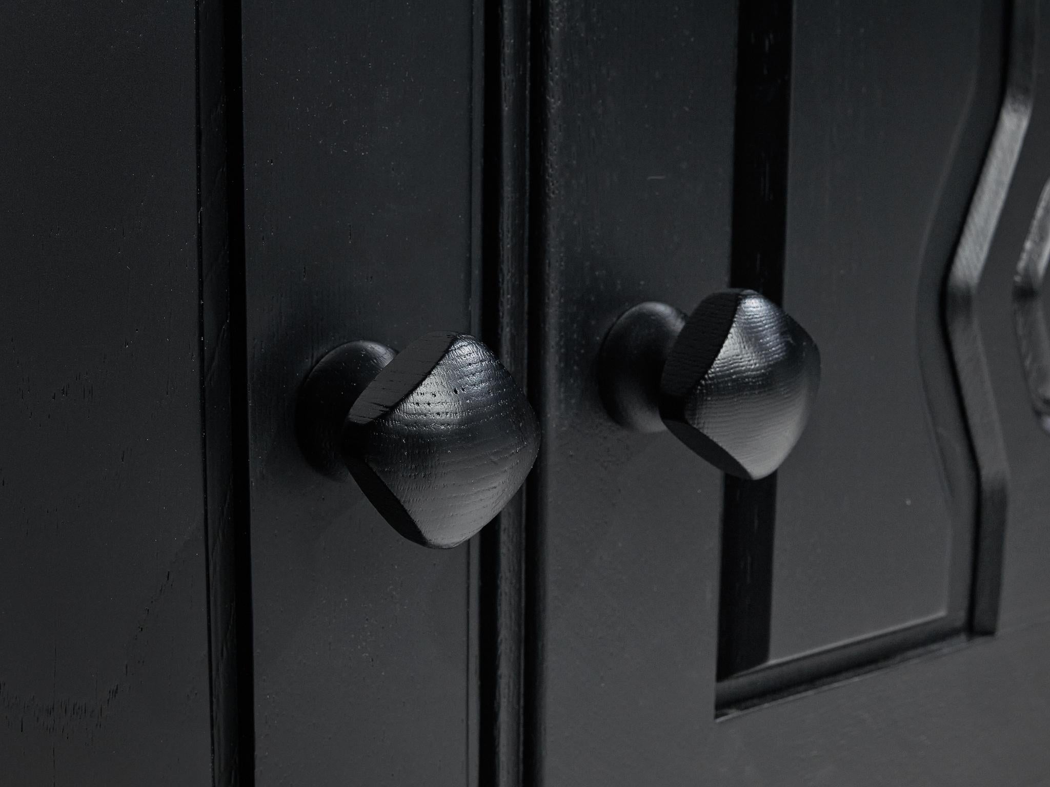 Guillerme & Chambron Cabinet 'Thierry' in Black Lacquered Oak case pieces and storage cabinets Morentz