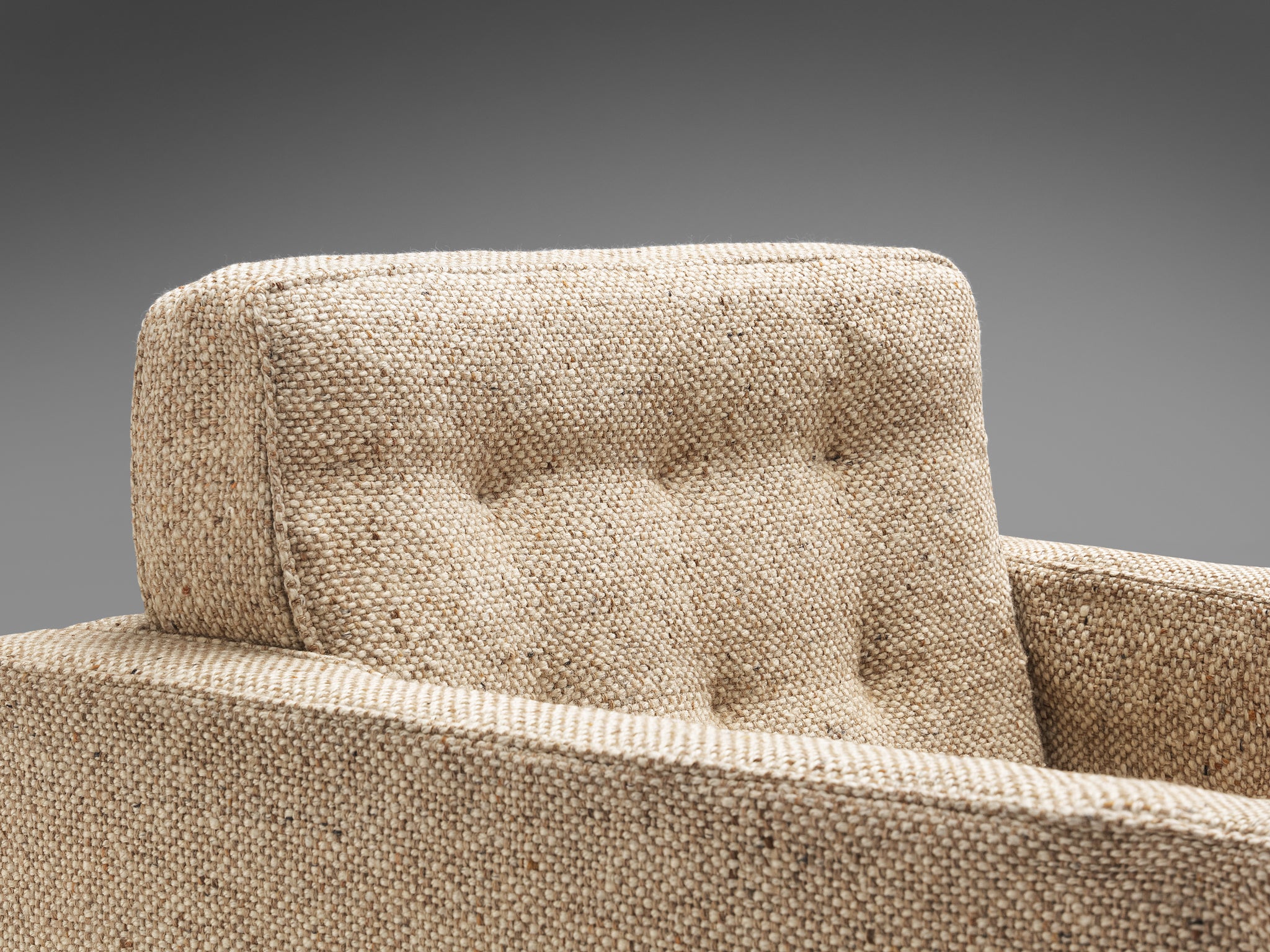 Artifort Lounge Chairs in Metal and Beige Wool Seating Morentz