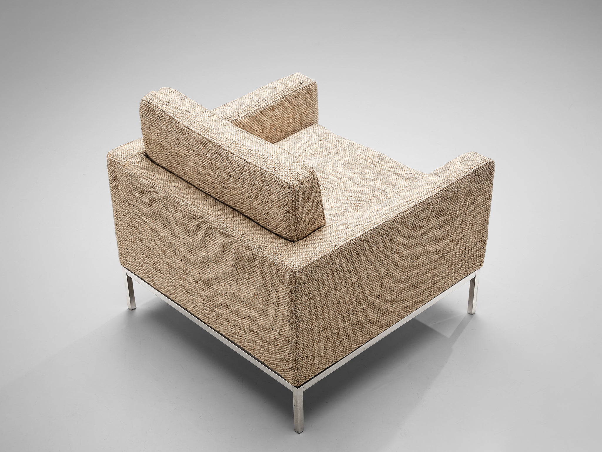 Artifort Lounge Chairs in Metal and Beige Wool Seating Morentz
