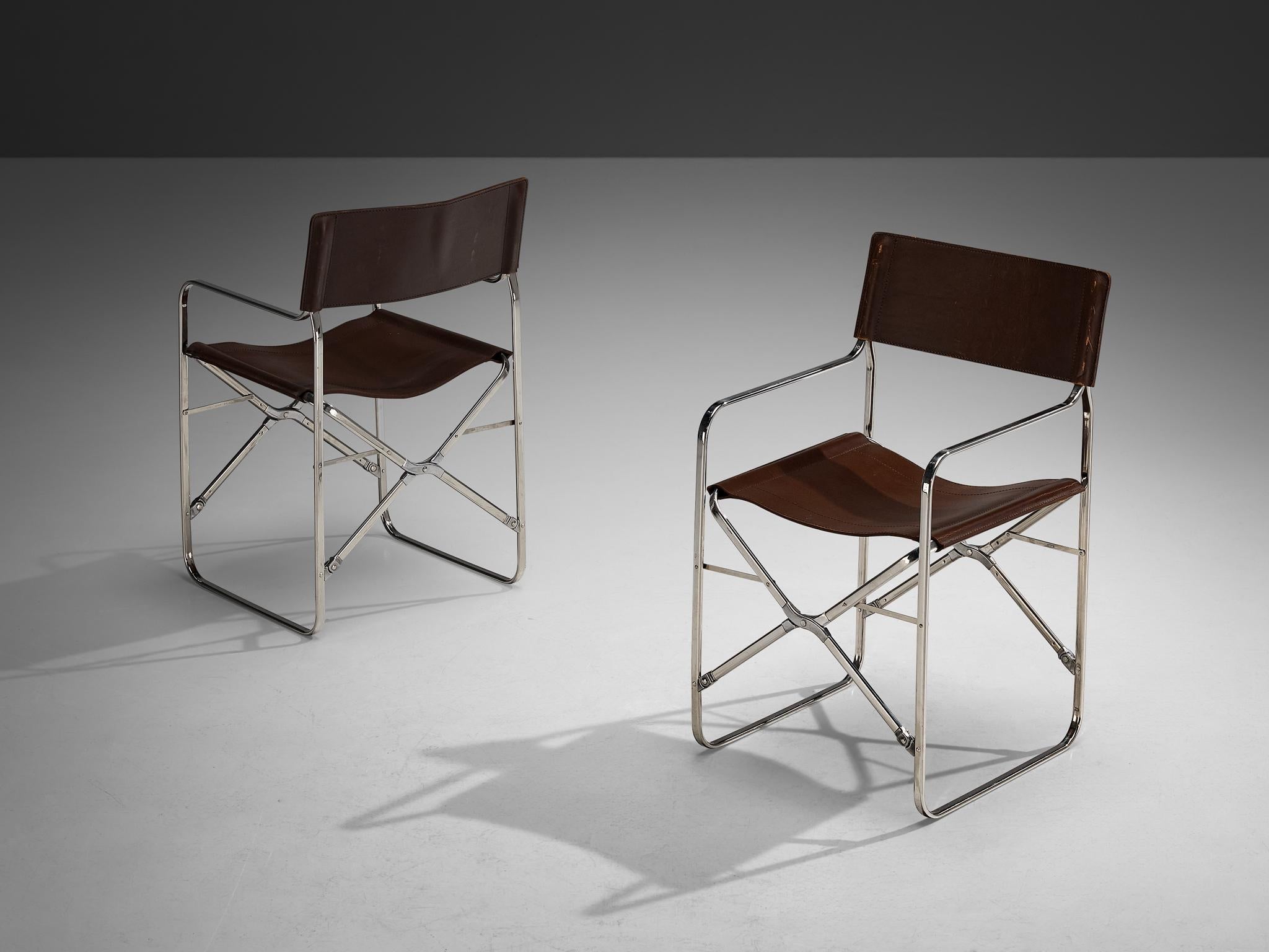 Gae Aulenti for Zanotta Set of Four 'April' Chairs in Original Leather seating Morentz