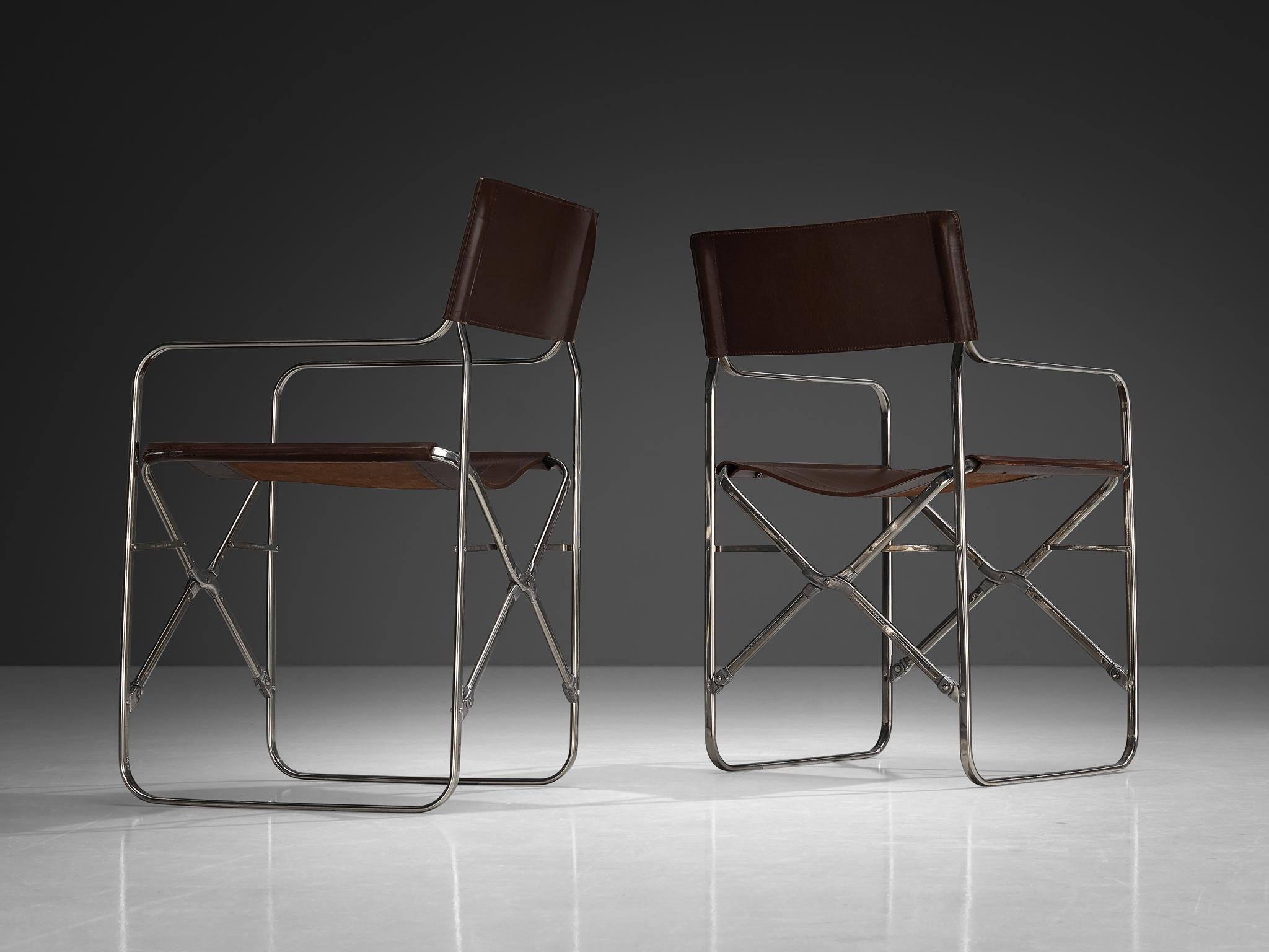 Gae Aulenti for Zanotta Set of Four 'April' Chairs in Original Leather seating Morentz