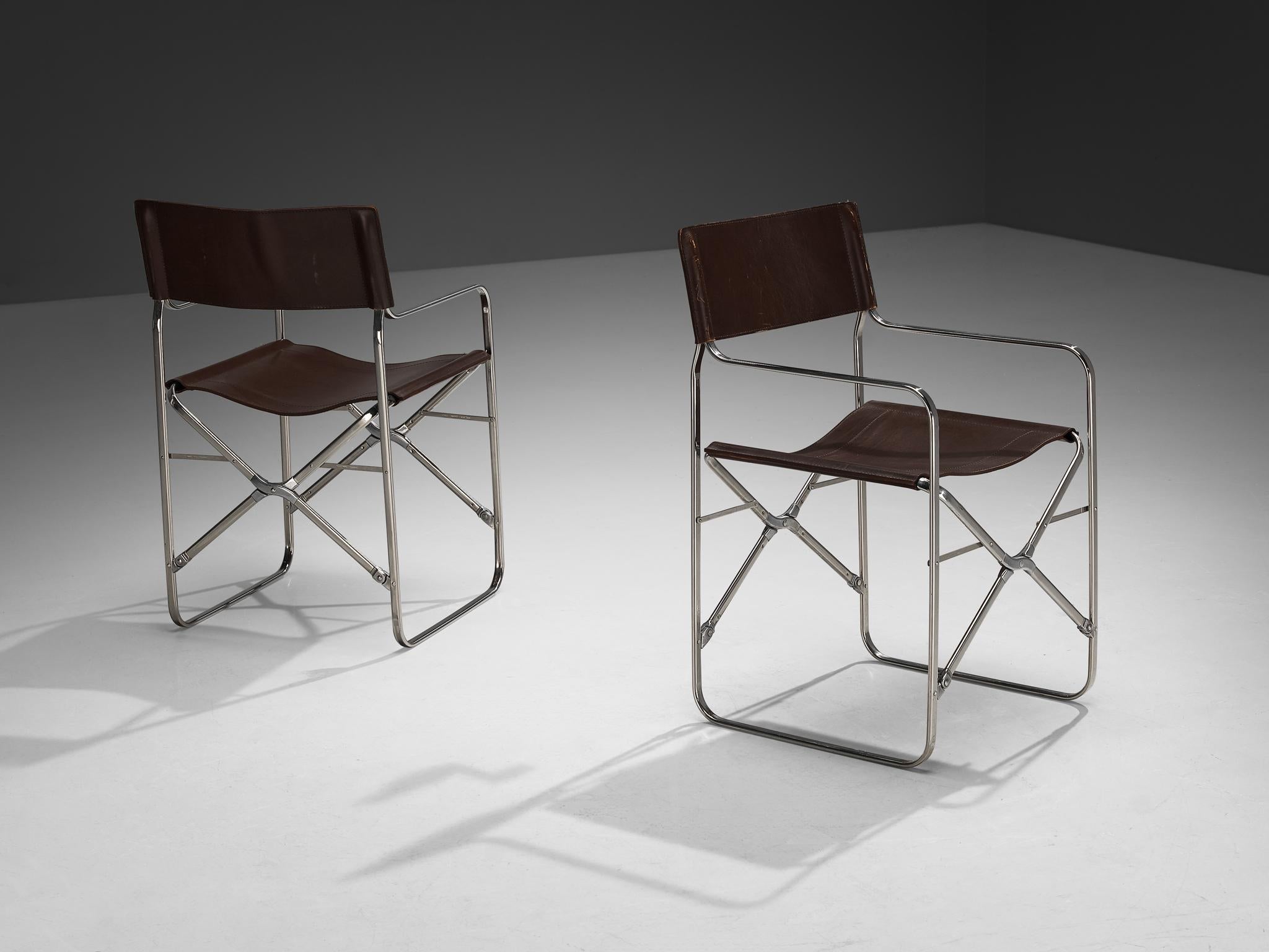 Gae Aulenti for Zanotta Set of Four 'April' Chairs in Original Leather seating Morentz