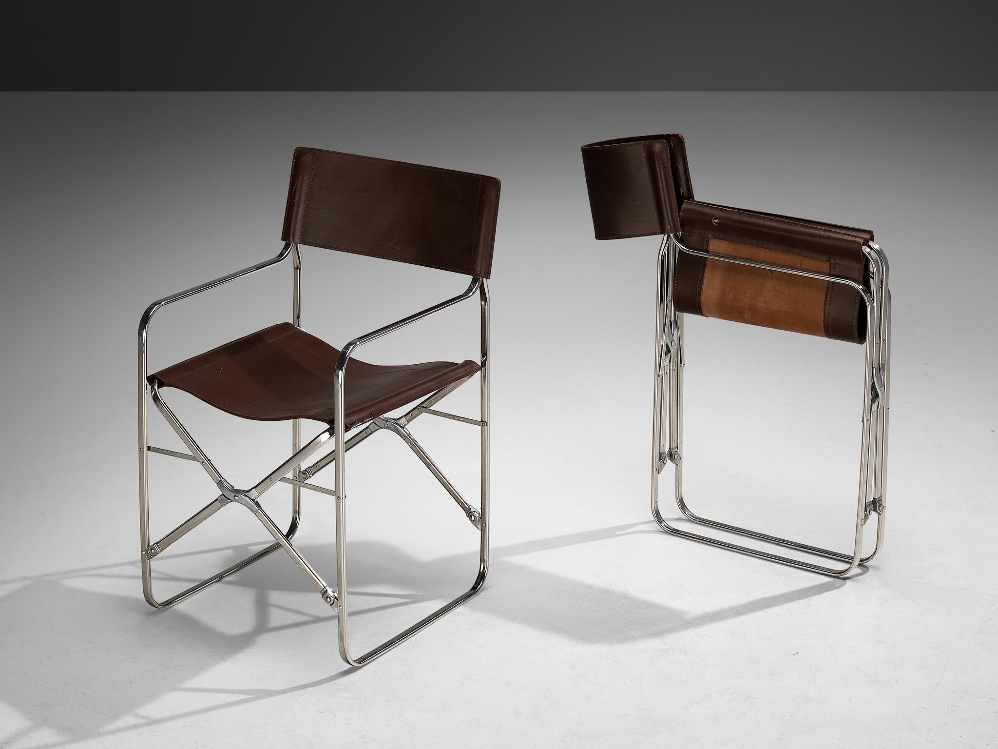 Gae Aulenti for Zanotta Set of Four 'April' Chairs in Original Leather seating Morentz