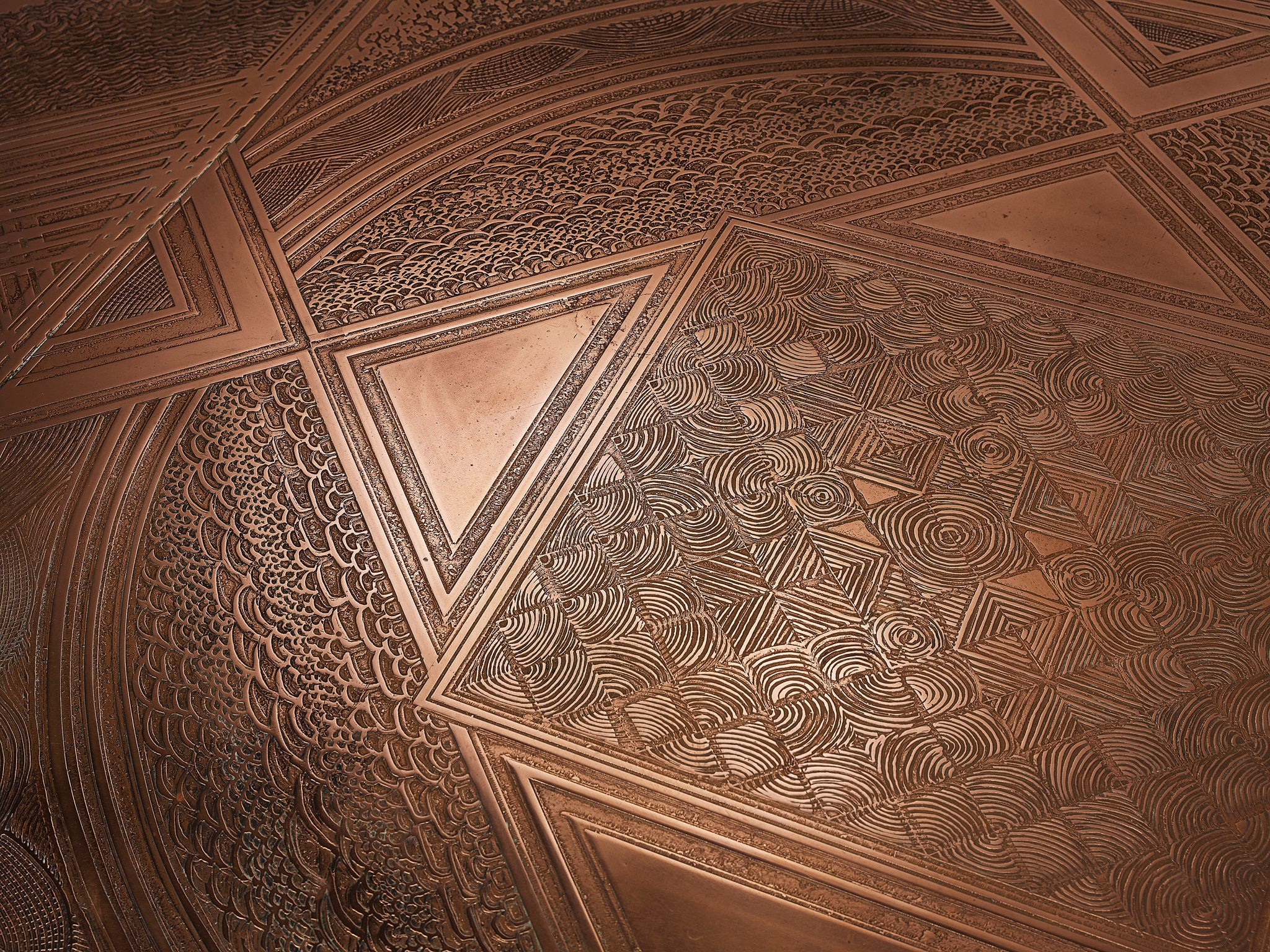 Unique Armand Jonckers Coffee Table in Green Resin and Copper Tables Morentz