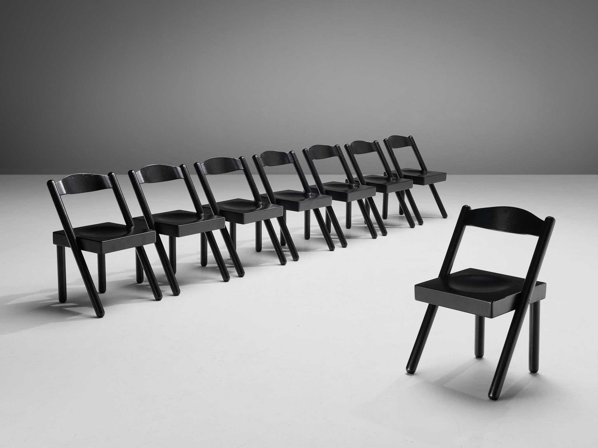 Renato Toso & Roberto Pamio for Stilwood Set of Eight Stools in Stained Ash seating Morentz