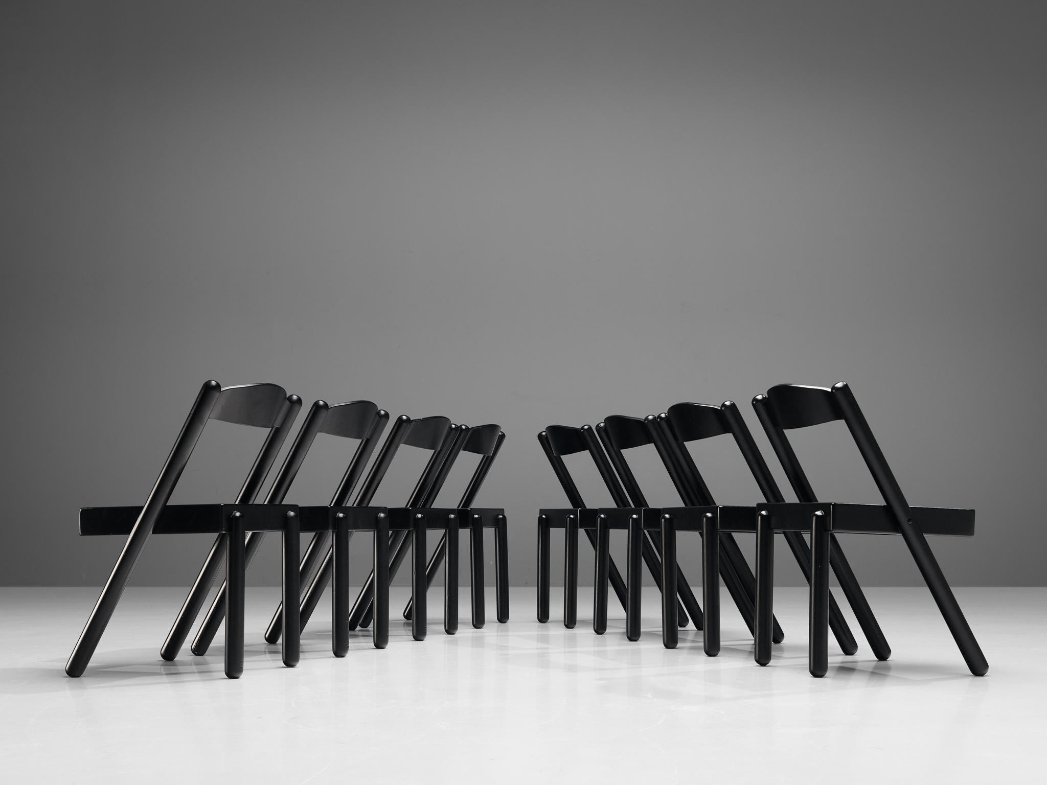 Renato Toso & Roberto Pamio for Stilwood Set of Eight Stools in Stained Ash seating Morentz