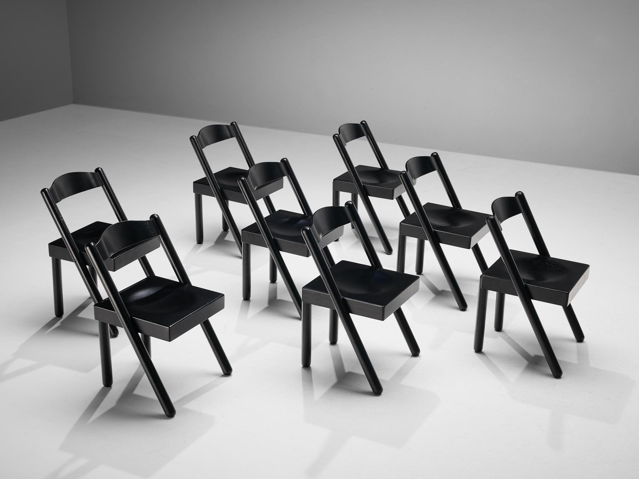 Renato Toso & Roberto Pamio for Stilwood Set of Eight Stools in Stained Ash seating Morentz