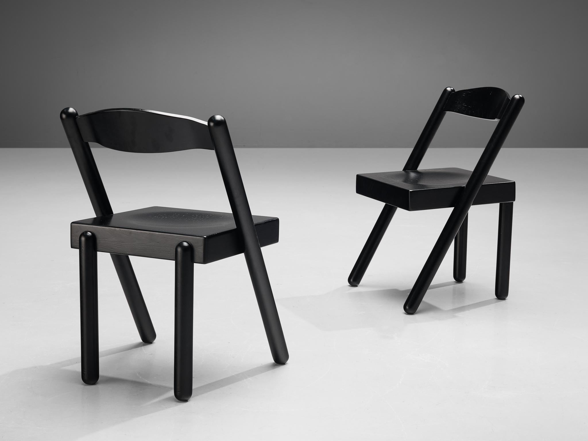 Renato Toso & Roberto Pamio for Stilwood Set of Eight Stools in Stained Ash seating Morentz