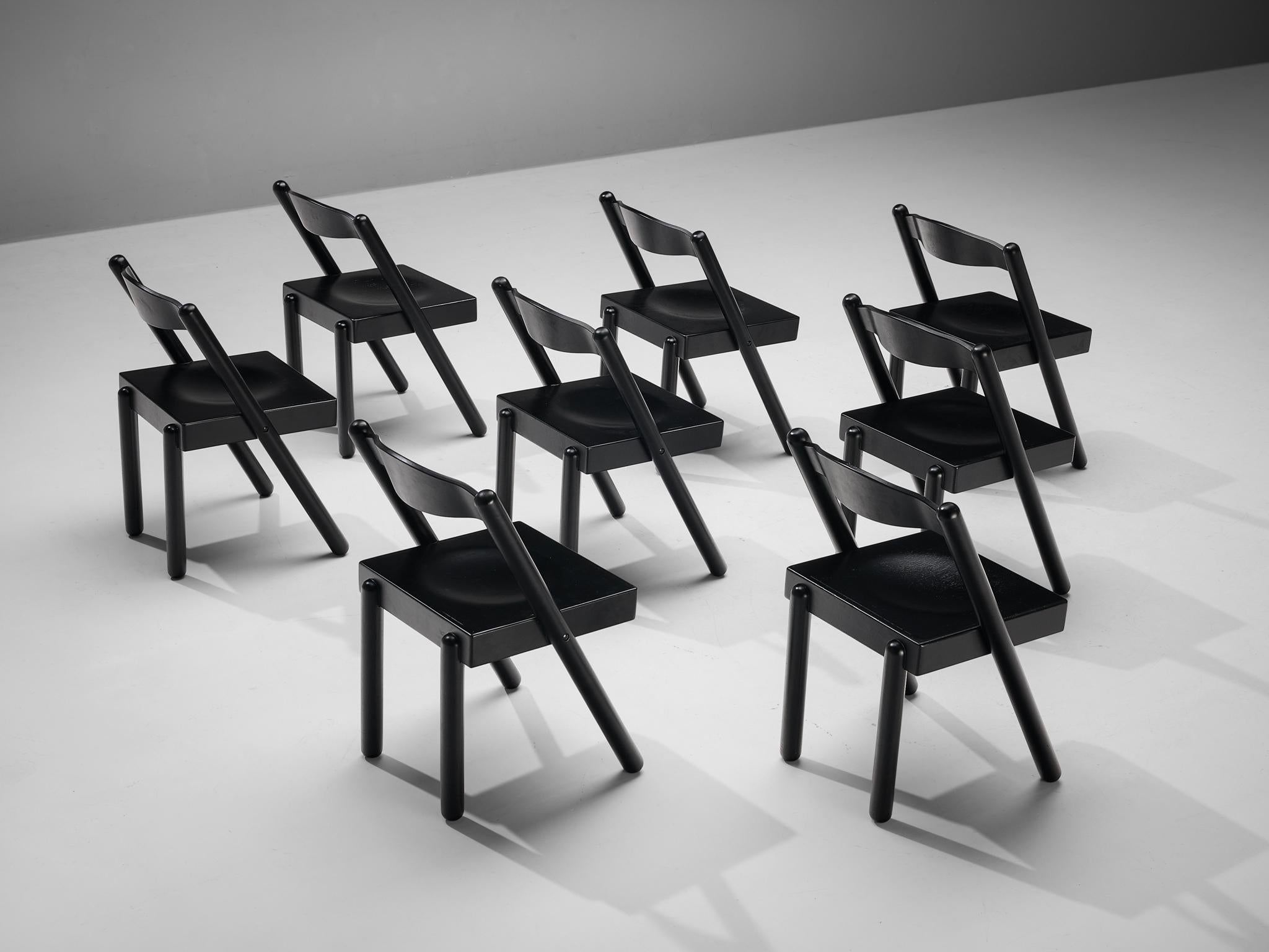 Renato Toso & Roberto Pamio for Stilwood Set of Eight Stools in Stained Ash seating Morentz