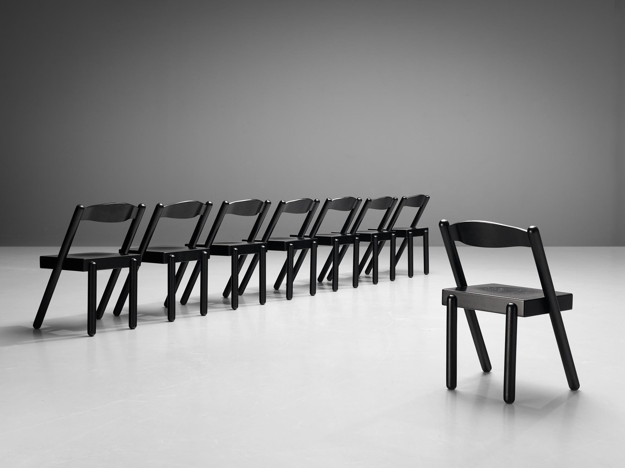 Renato Toso & Roberto Pamio for Stilwood Set of Eight Stools in Stained Ash seating Morentz