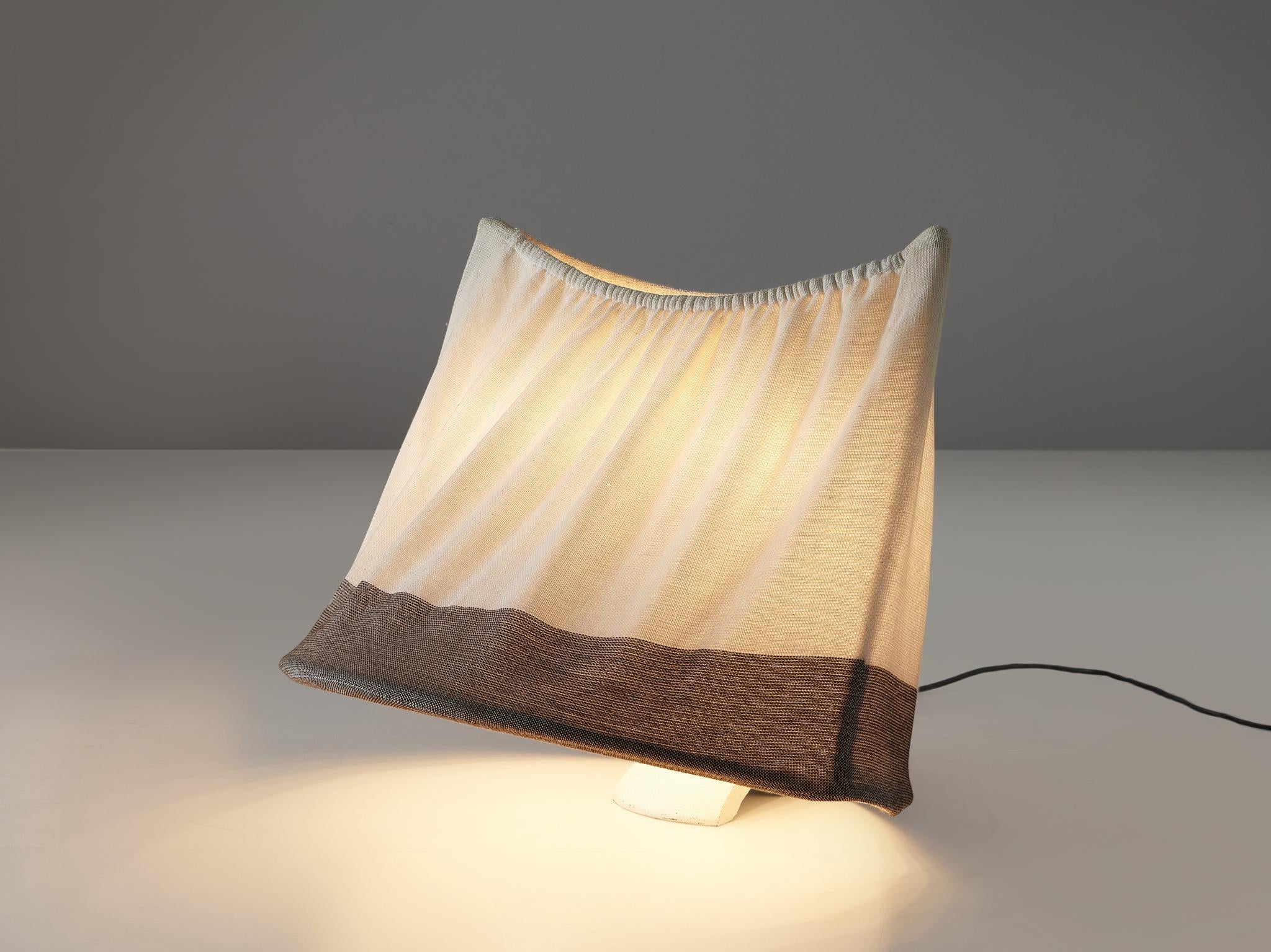 Mario Bellini for Artemide Table or Floor Lamp 'Circo' in Off-White Canvas lighting Morentz