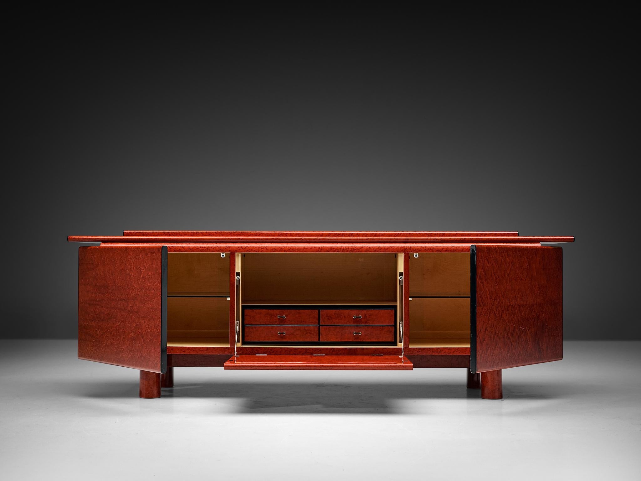 Carlo Marelli & Massimo Molteni 'Tula' Sideboard in Red Birdseye Maple case pieces and storage cabinets Morentz