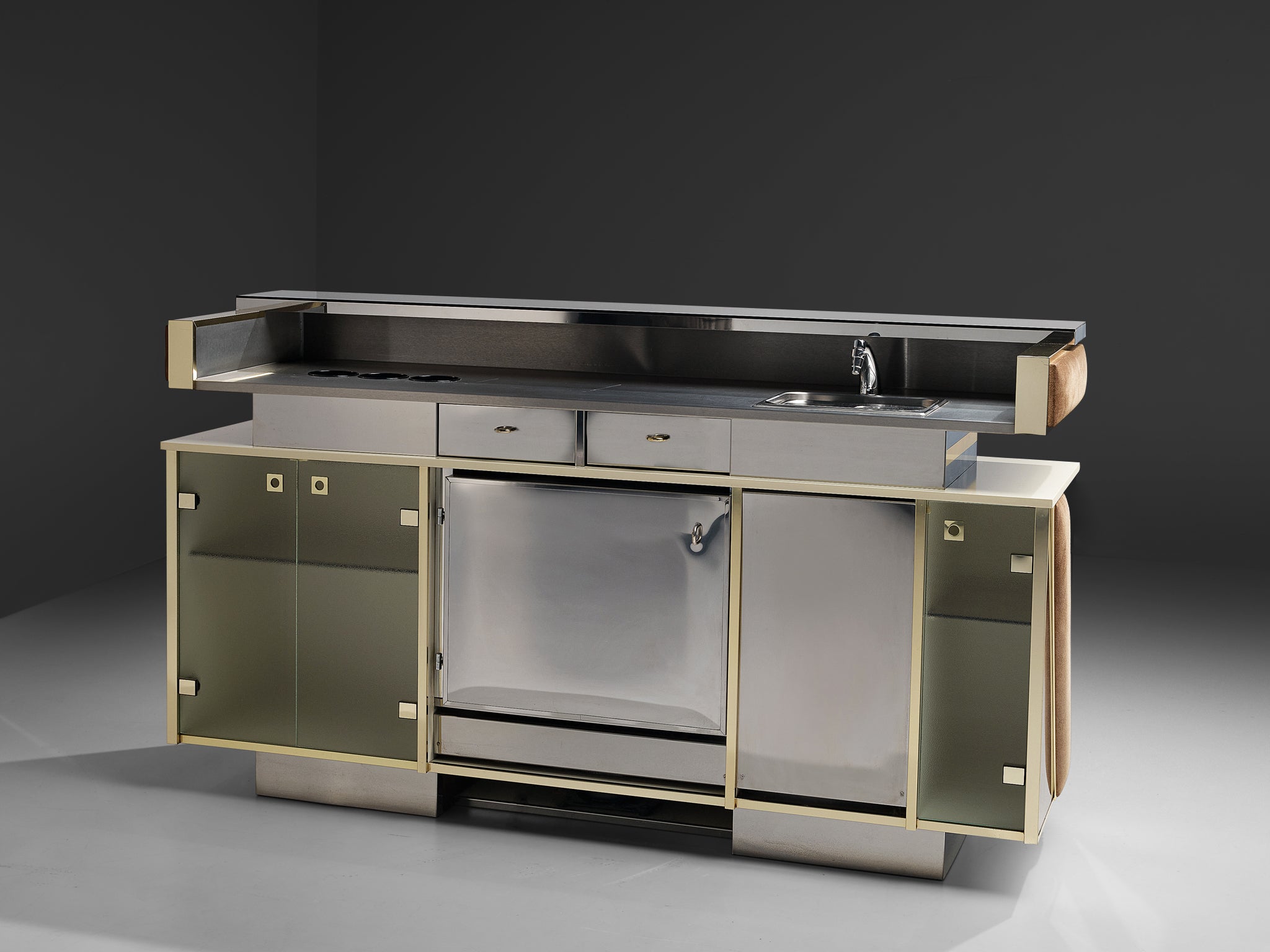 Hollywood Regency Bar Cabinet in the Style of Willy Rizzo