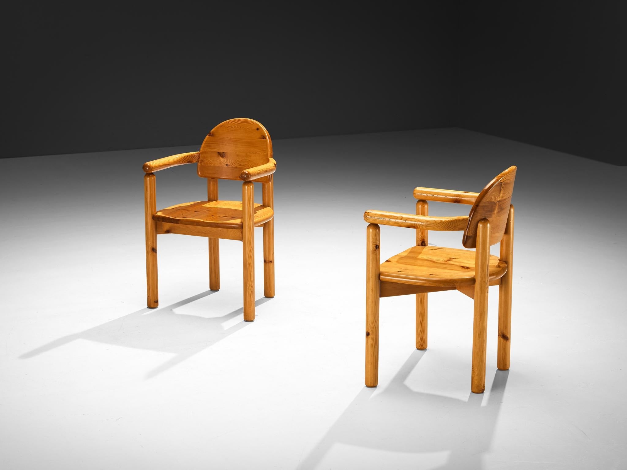 Rainer Daumiller Set of Six Dining Chairs in Solid Pine seating Morentz