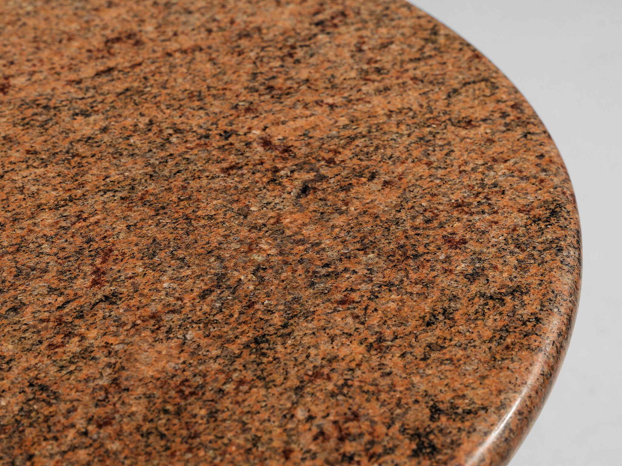 Italian Side Tables in Metal and Round Granite Top tables Morentz