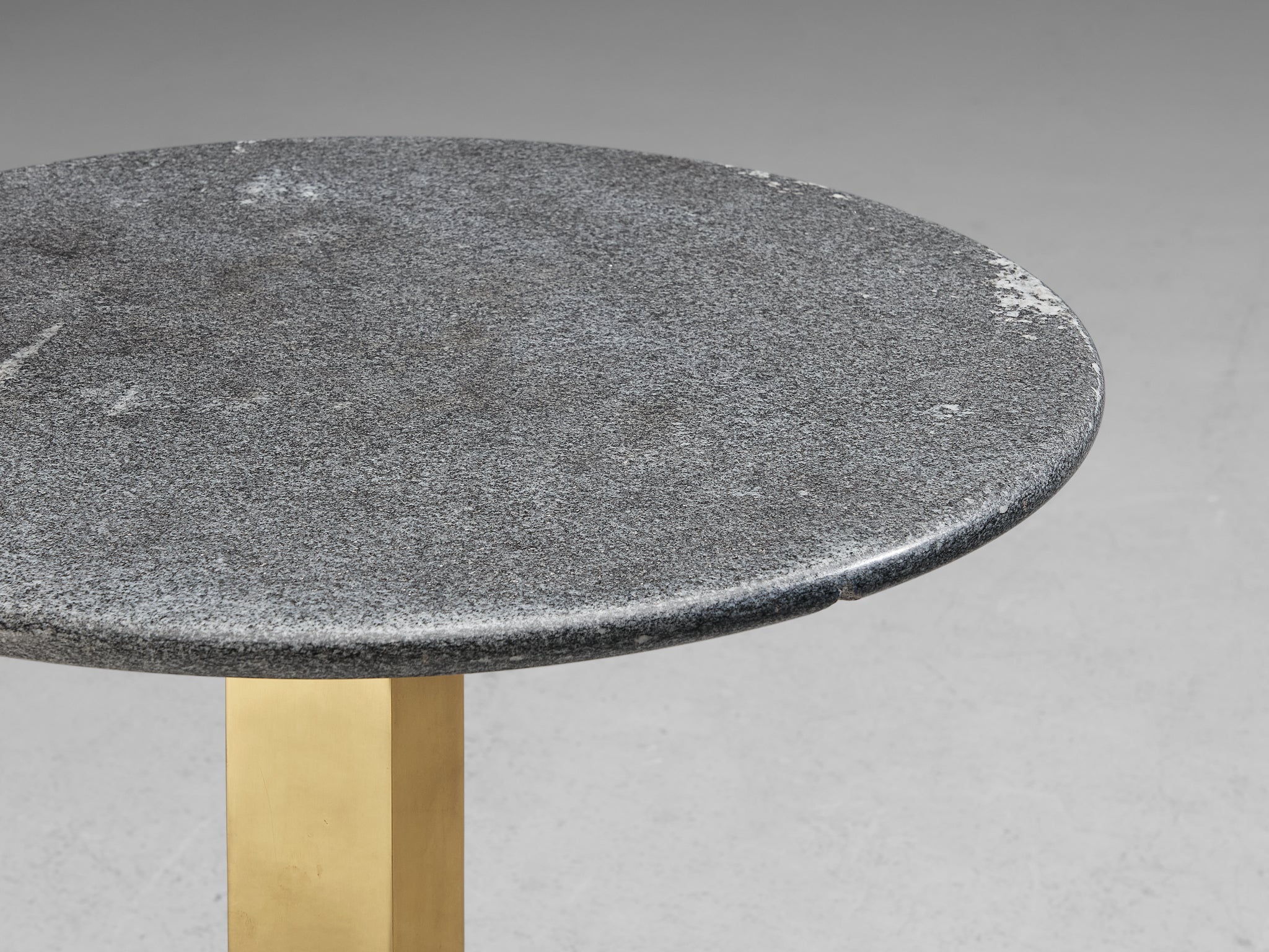 Italian Round Side Table in Metal and Grey Granite tables Morentz