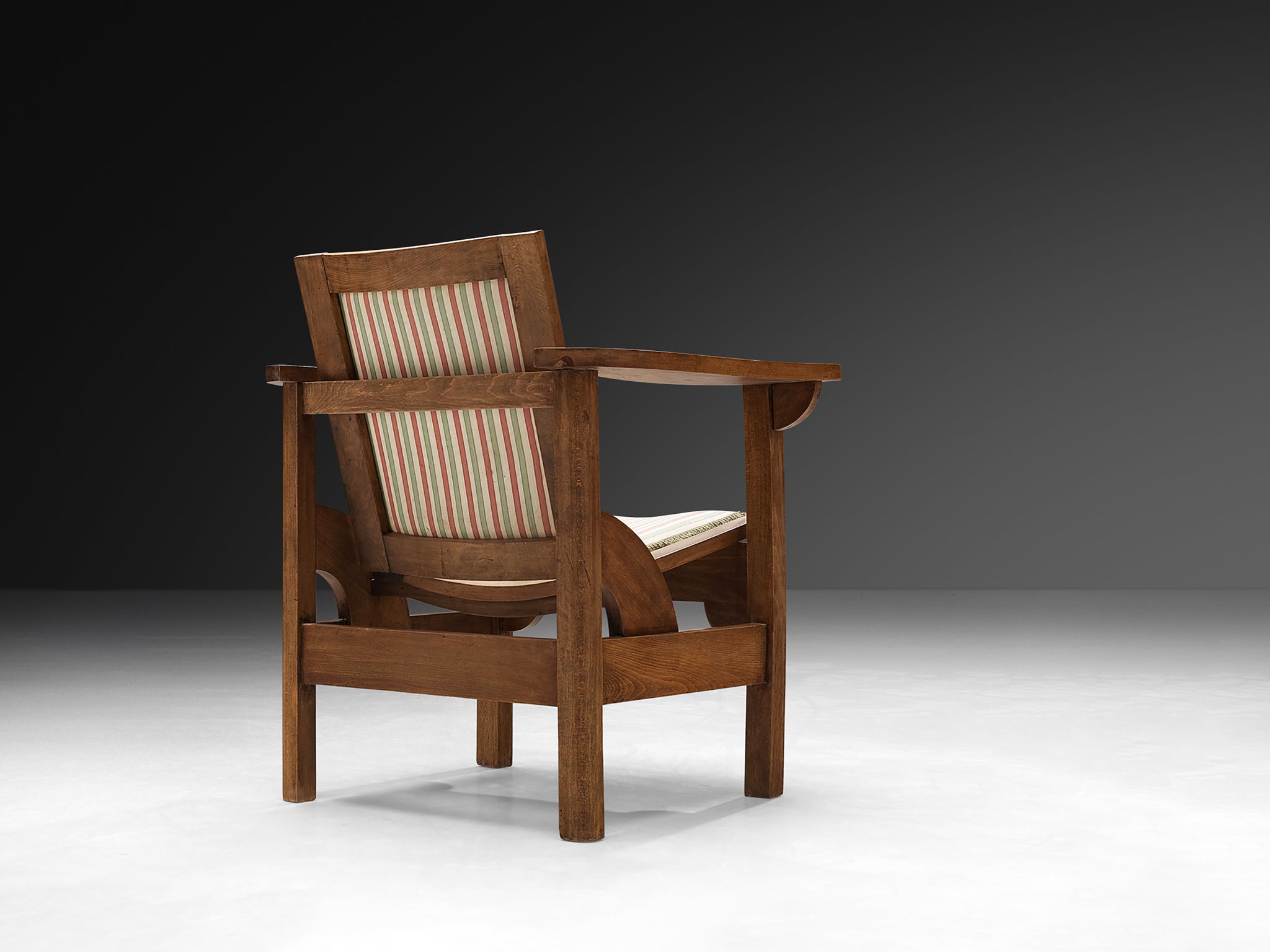 Pierre Dariel Pair of 'Hendaye' Armchairs in Wood Seating Morentz