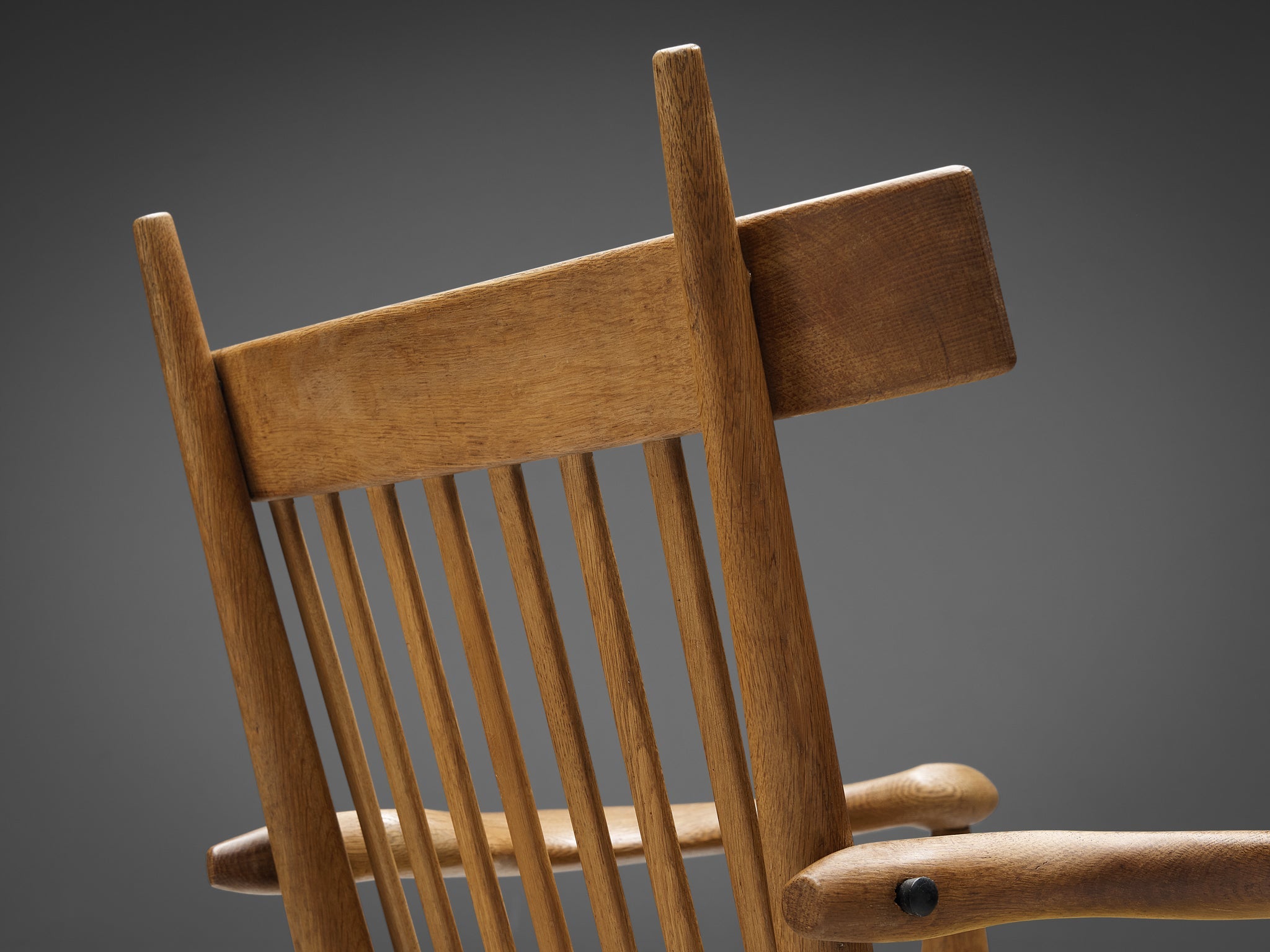 Guillerme & Chambron 'Petronille' Lounge Chair in Oak and Ocher Yellow Fabric seating Morentz