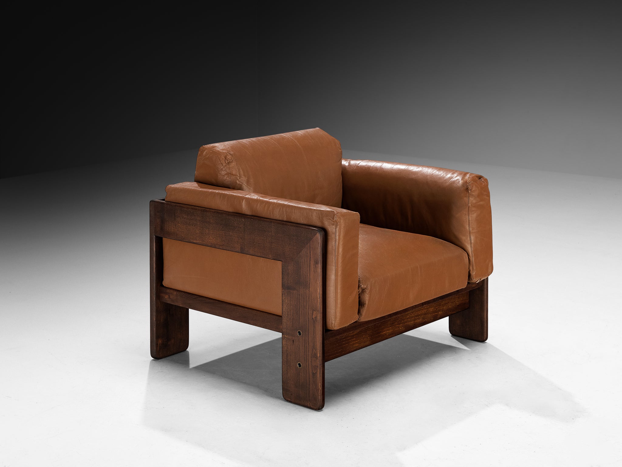 Afra & Tobia Scarpa for Gavina 'Bastiano' Lounge Chair in Ash and Leather Seating Morentz