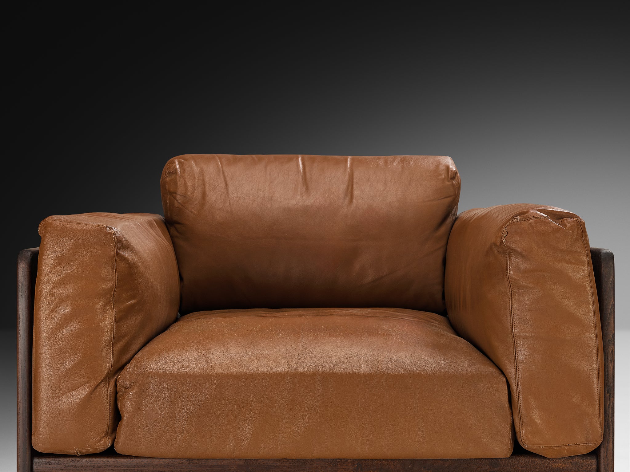 Afra & Tobia Scarpa for Gavina 'Bastiano' Lounge Chair in Ash and Leather Seating Morentz