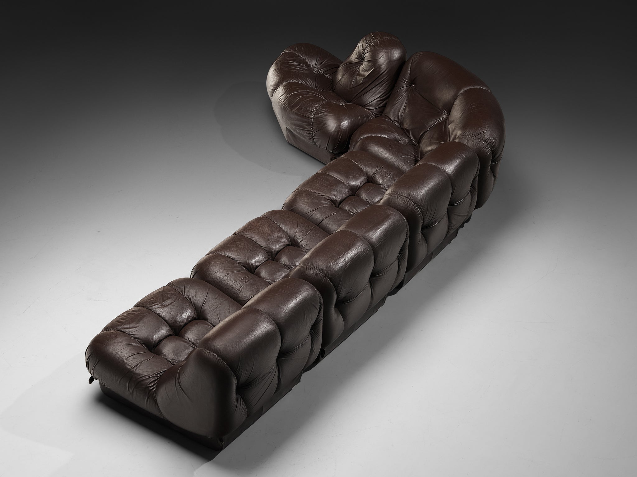 Rimo Maturi for Mimo Padova Sofa Model ´Nuvolone´ in Brown Leather Seating Morentz